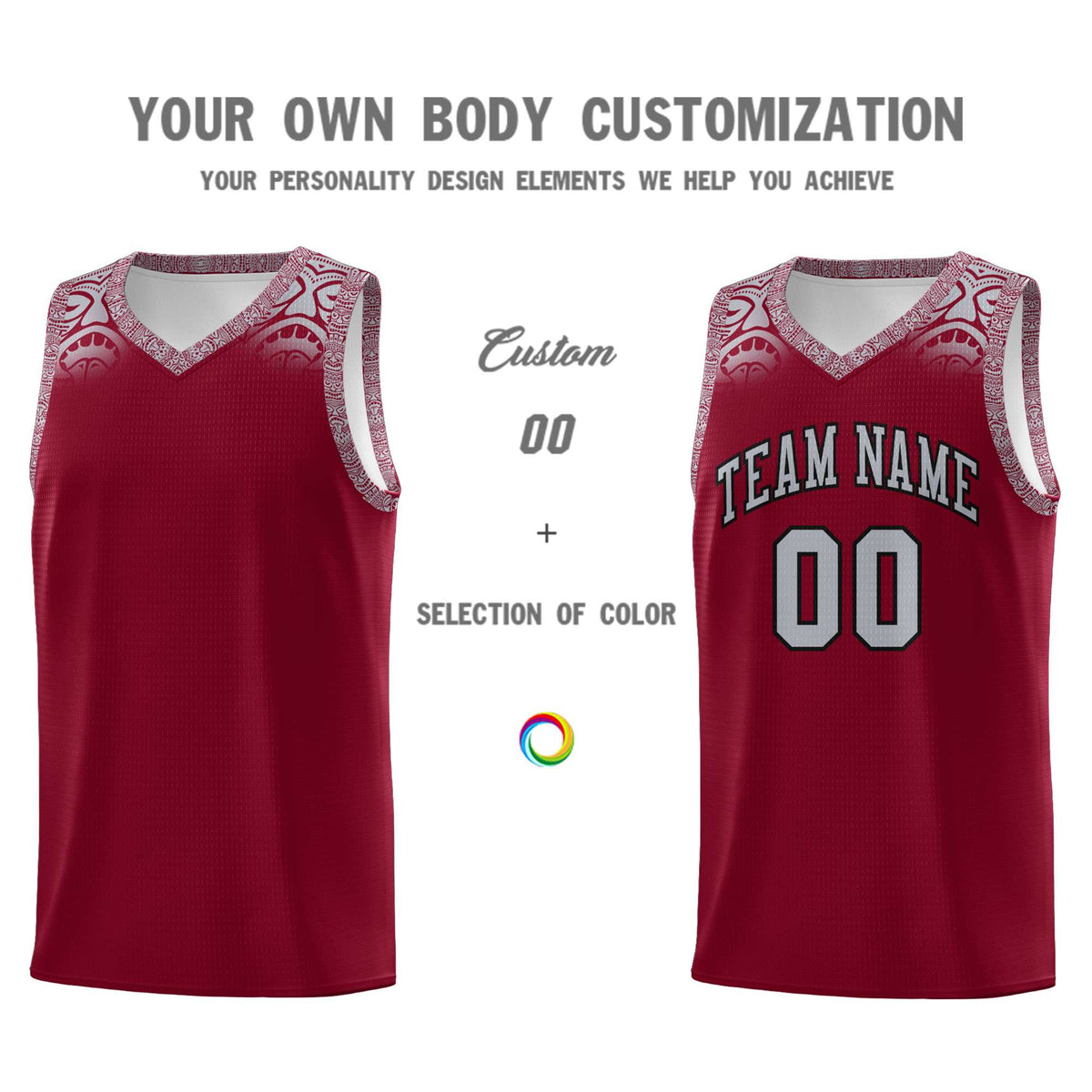 Custom Crimson Gray Personalized Indians Print Kits Sports Uniform Basketball Jersey|KXKSHOP