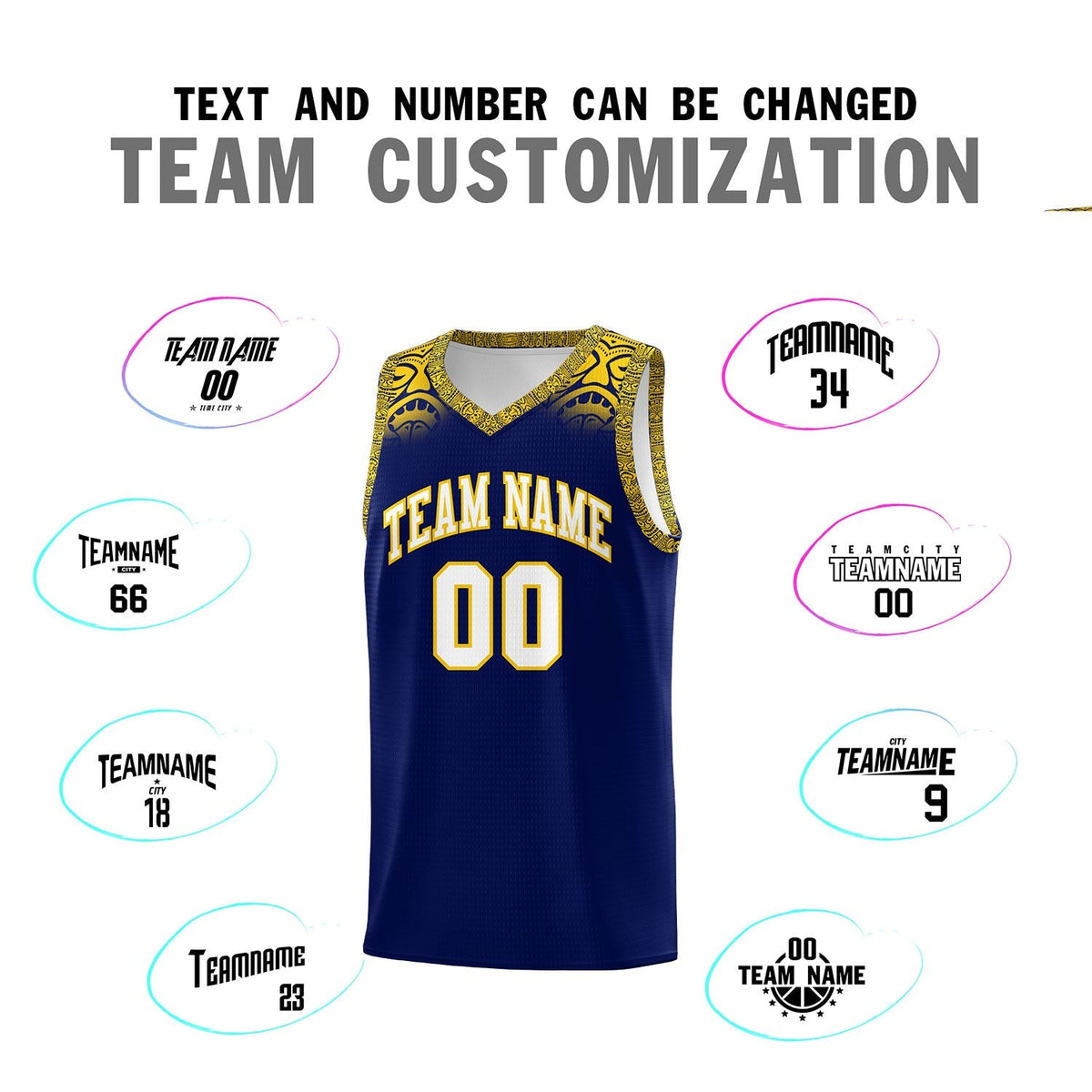 Custom Royal Gold Personalized Indians Print Kits Sports Uniform Basketball Jersey|KXKSHOP