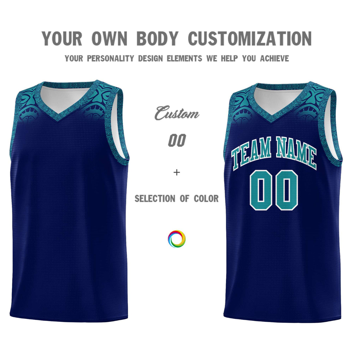 Custom Royal Aqua Personalized Indians Print Kits Sports Uniform Basketball Jersey|KXKSHOP