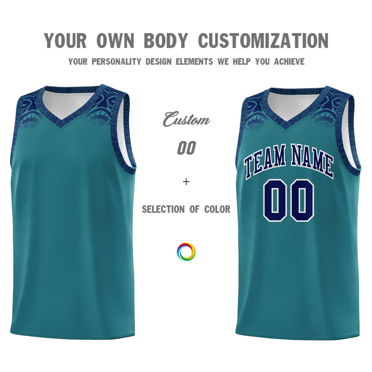 Custom Aqua Royal Personalized Indians Print Kits Sports Uniform Basketball Jersey|KXKSHOP