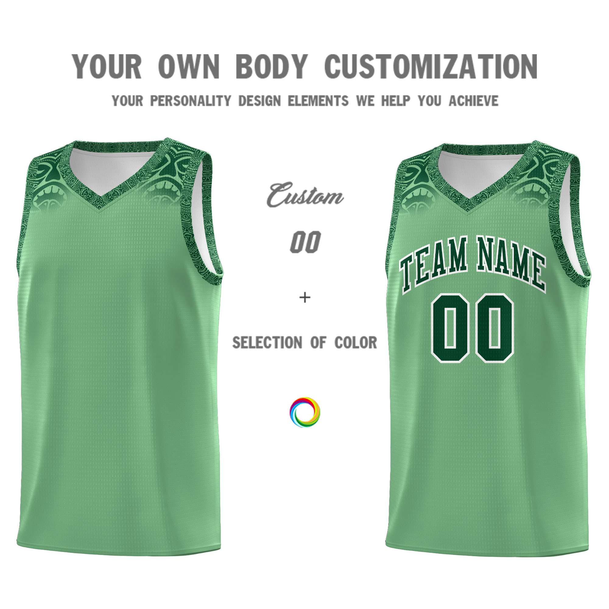 Custom Green Green Personalized Indians Print Kits Sports Uniform Basketball Jersey|KXKSHOP