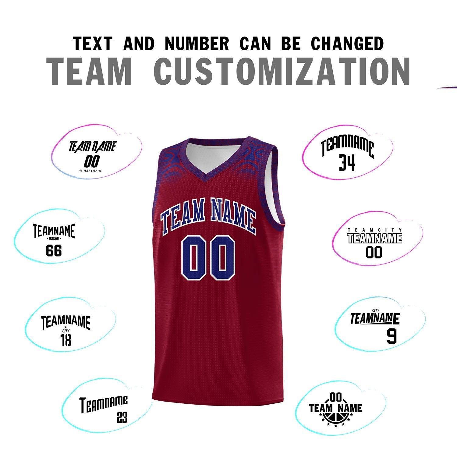 Custom Crimson Royal Personalized Indians Print Kits Sports Uniform Basketball Jersey|KXKSHOP