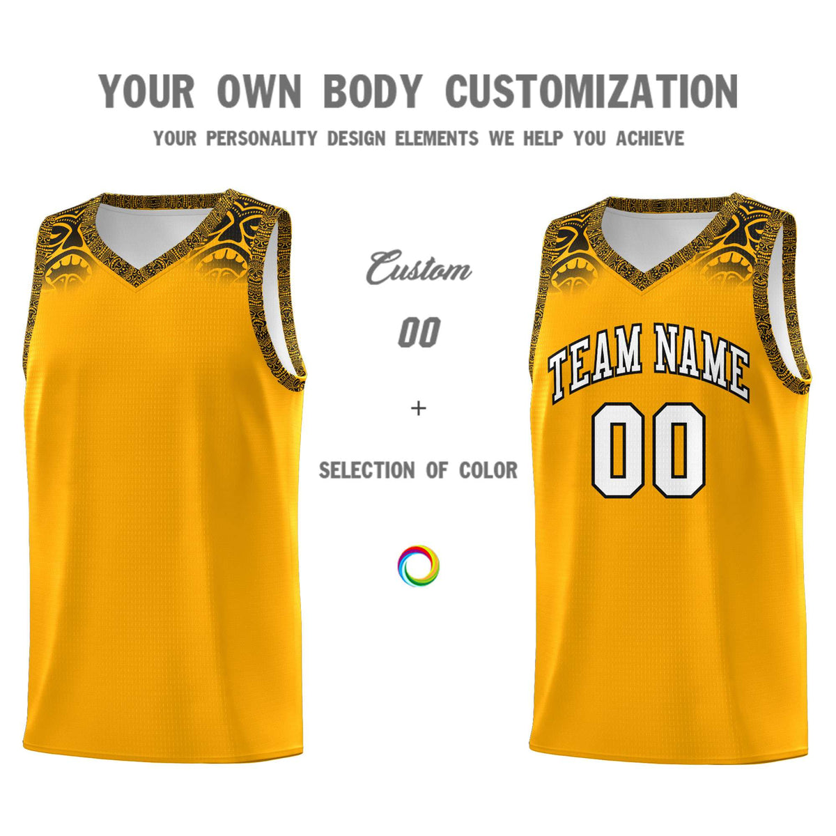 Custom Yellow Black Personalized Indians Print Kits Sports Uniform Basketball Jersey|KXKSHOP