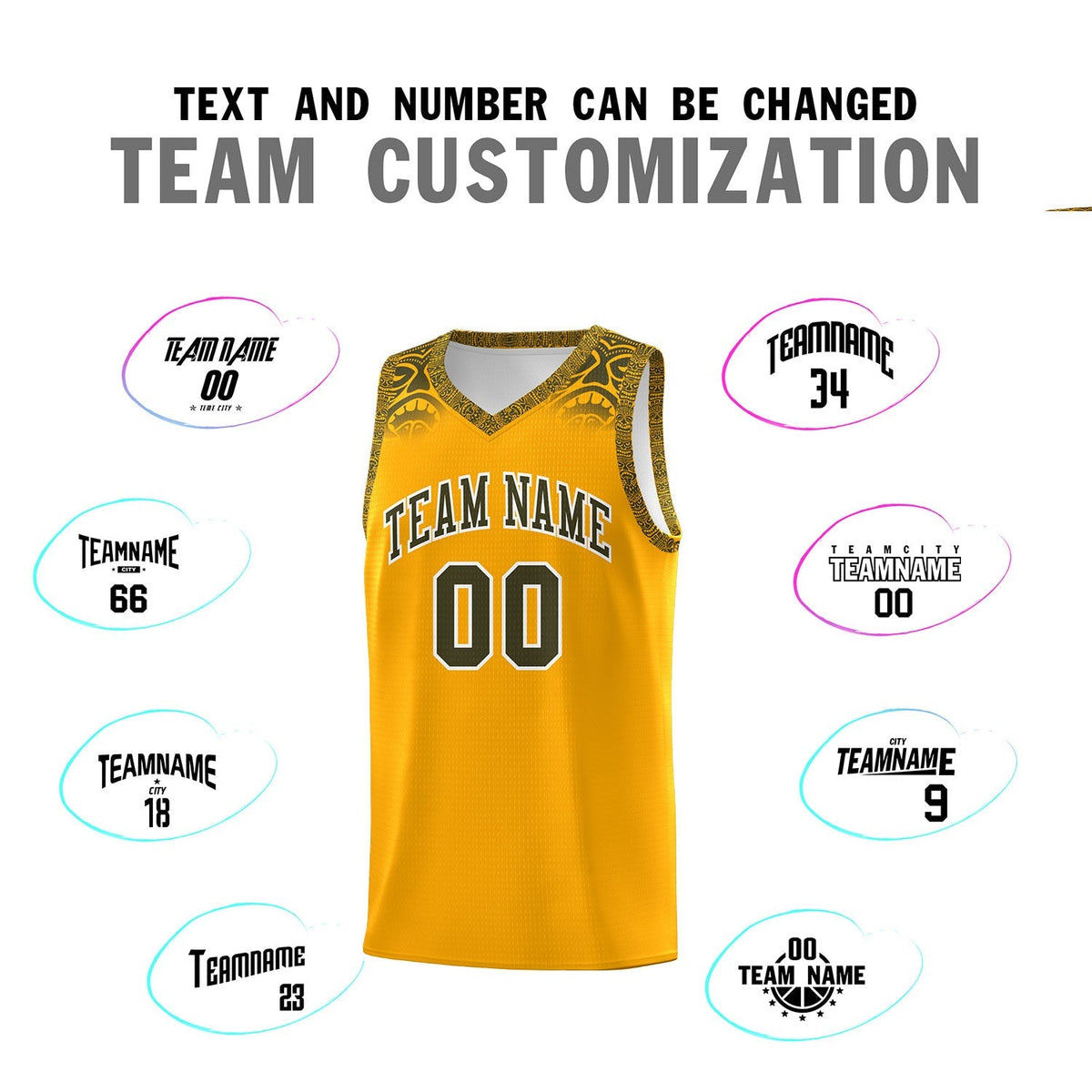 Custom Yellow Olive Personalized Indians Print Kits Sports Uniform Basketball Jersey|KXKSHOP