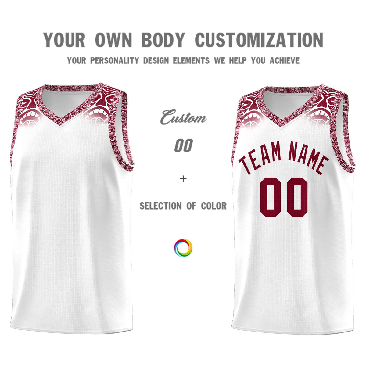 Custom White Crimson Personalized Indians Print Kits Sports Uniform Basketball Jersey|KXKSHOP