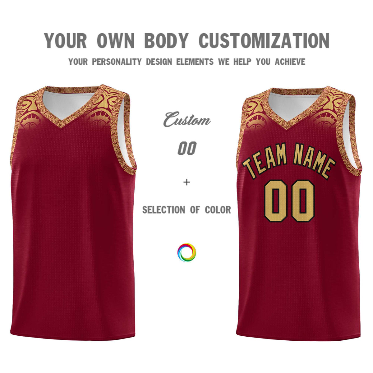 Custom Crimson Old Gold Personalized Indians Print Kits Sports Uniform Basketball Jersey|KXKSHOP