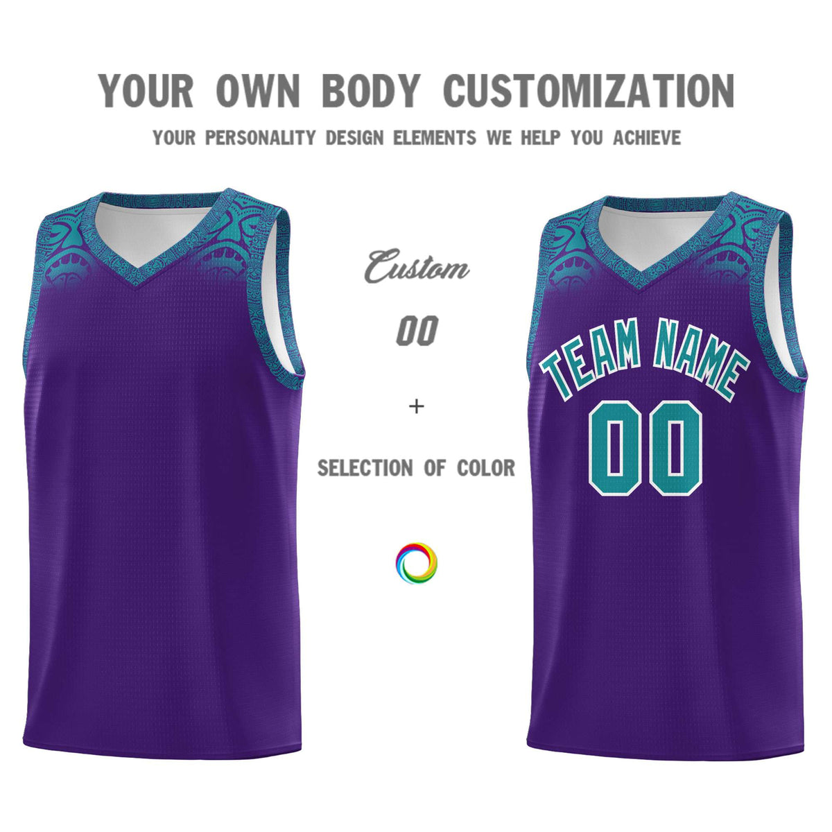Custom Purple Aqua Personalized Indians Print Kits Sports Uniform Basketball Jersey|KXKSHOP
