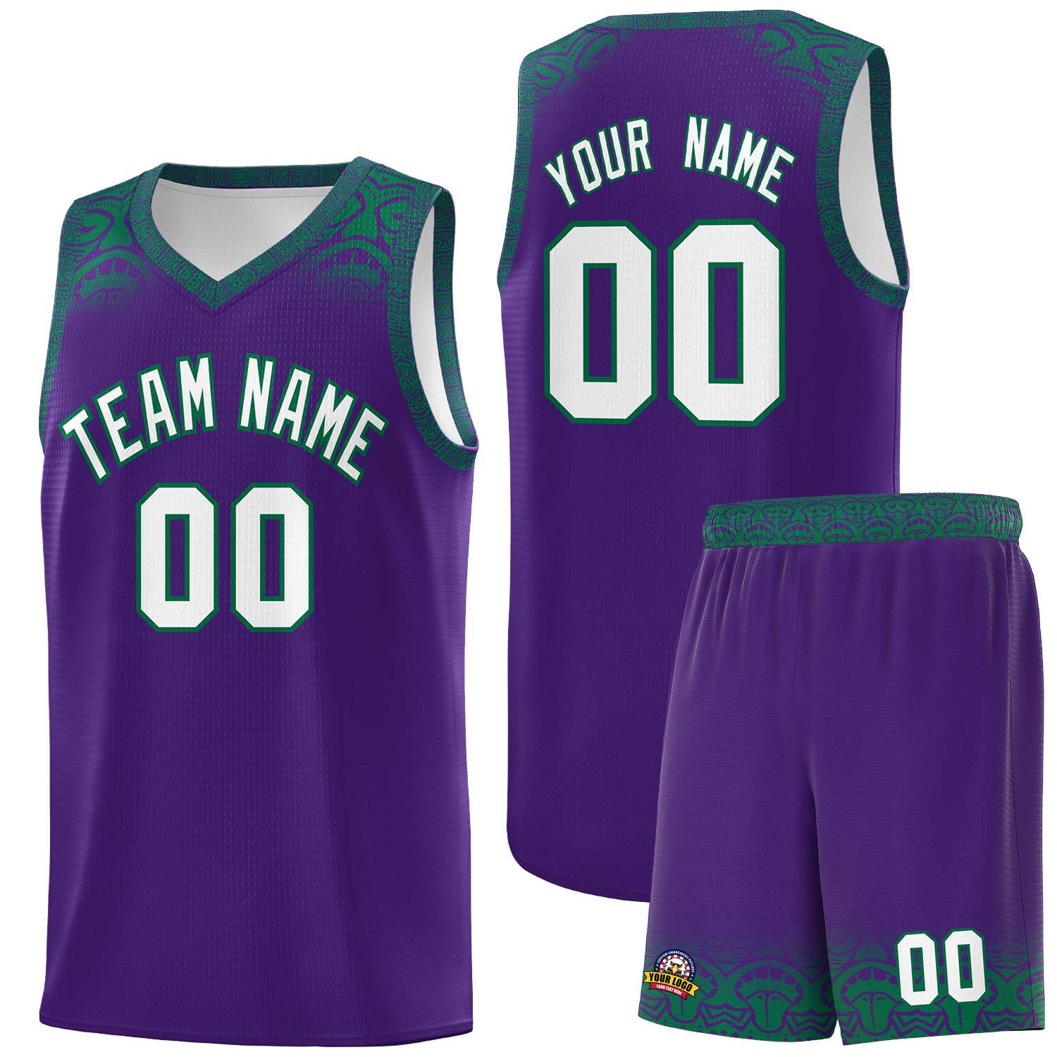 Custom Purple Kelly Green Personalized Indians Print Kits Sports Uniform Basketball Jersey|KXKSHOP
