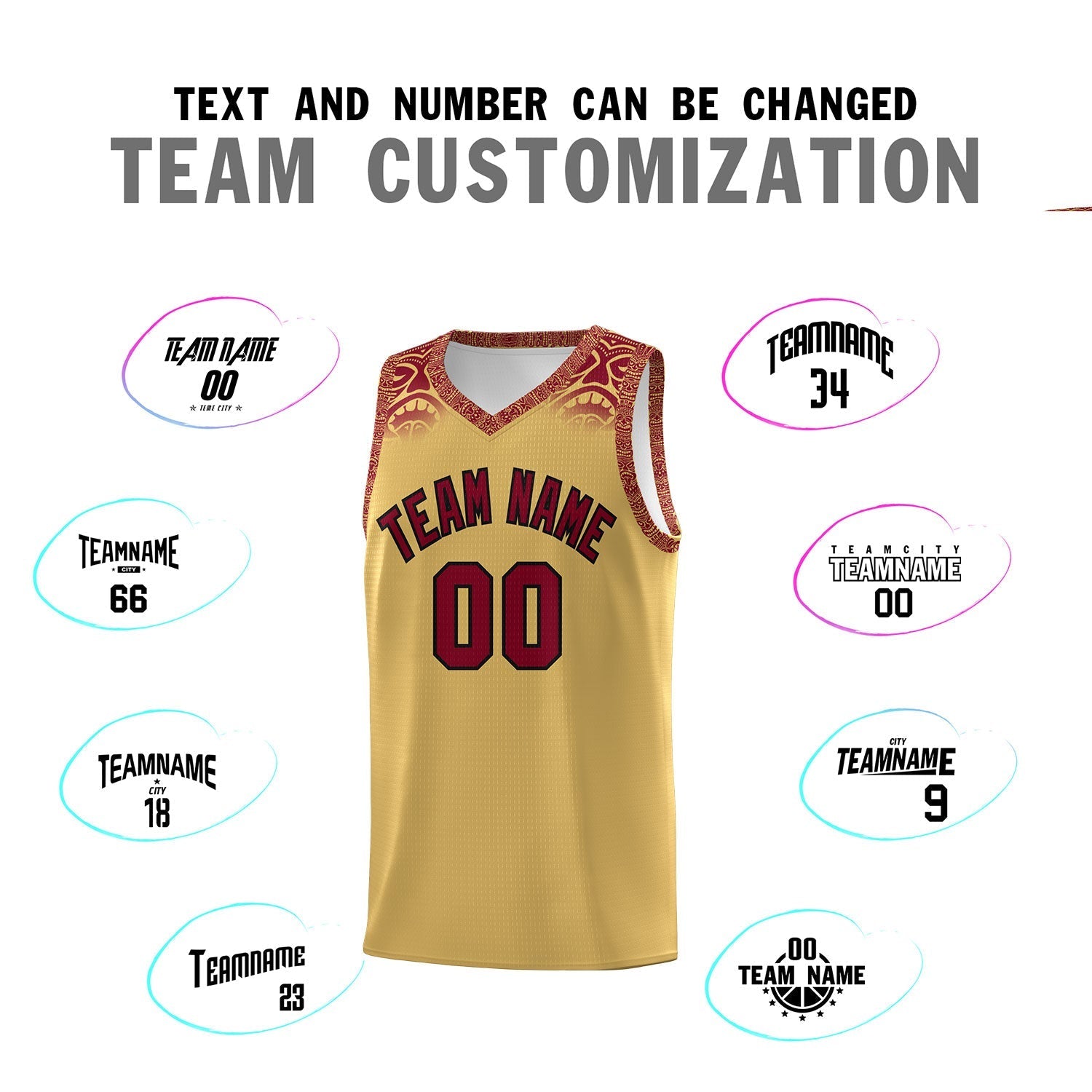 Custom Khaki Crimson Personalized Indians Print Kits Sports Uniform Basketball Jersey|KXKSHOP