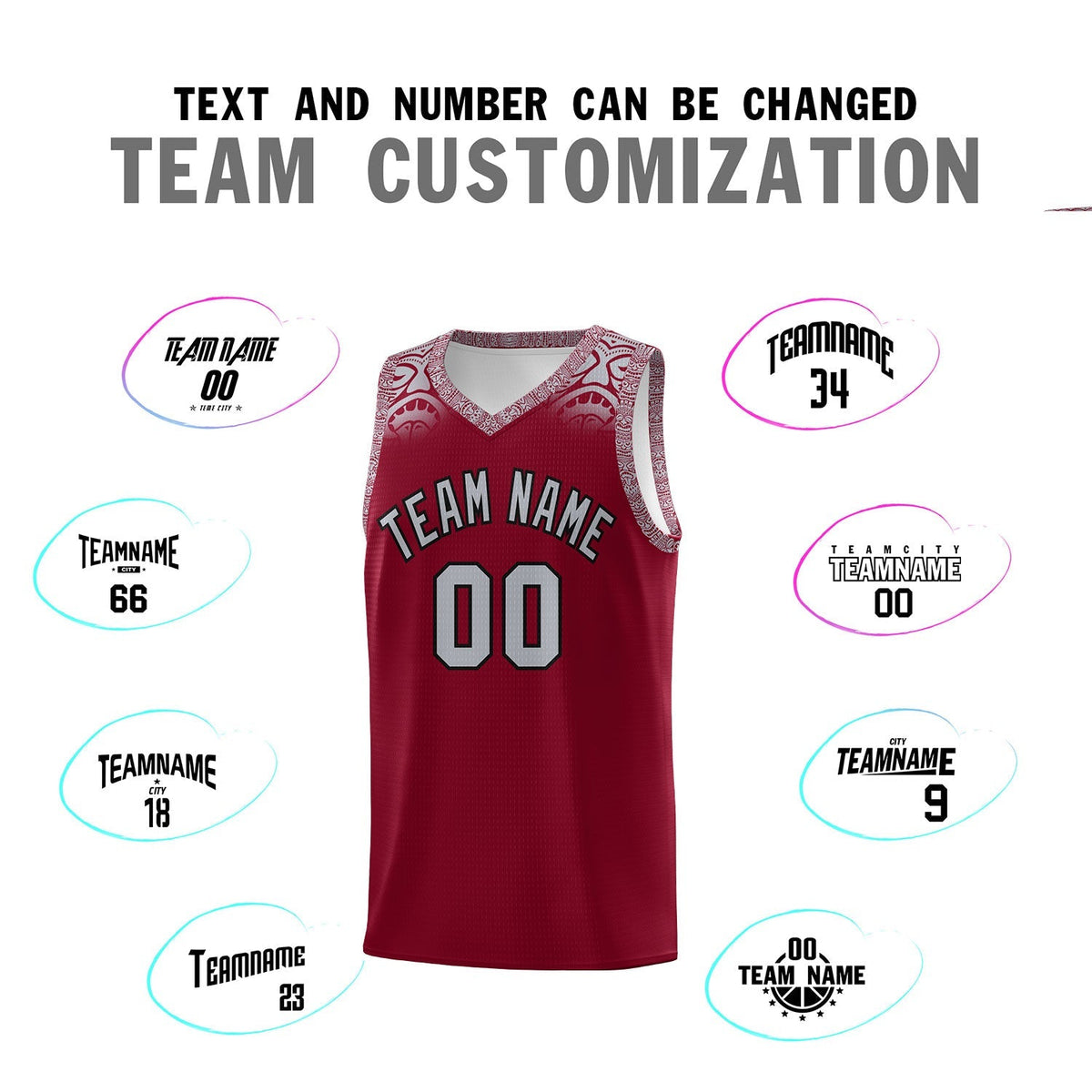 Custom Crimson Gray Personalized Indians Print Kits Sports Uniform Basketball Jersey|KXKSHOP