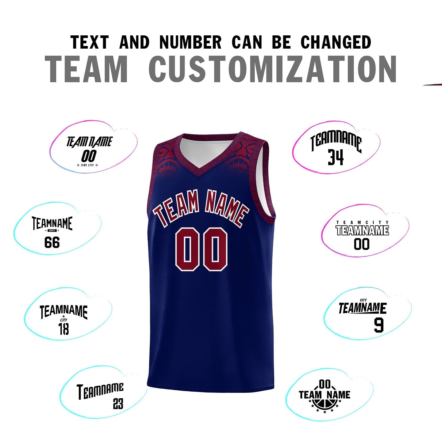 Custom Royal Crimson Personalized Indians Print Kits Sports Uniform Basketball Jersey|KXKSHOP