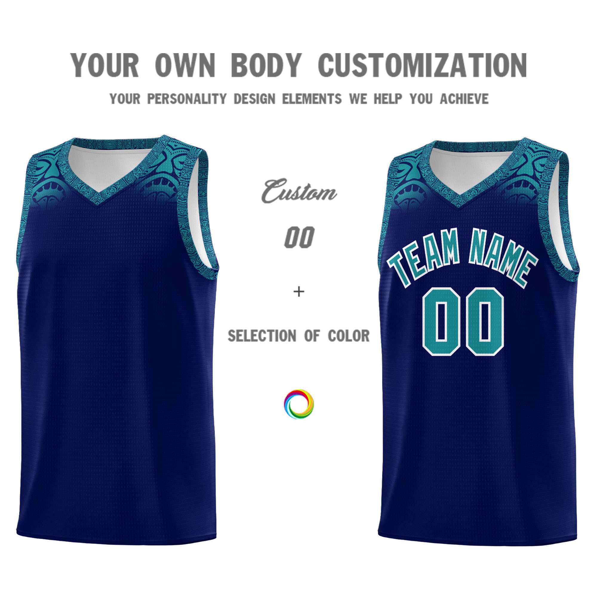 Custom Royal Aqua Personalized Indians Print Kits Sports Uniform Basketball Jersey|KXKSHOP