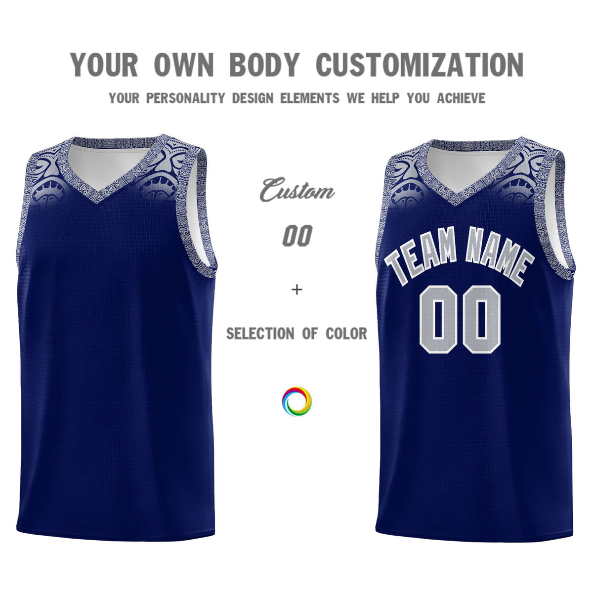 Custom Royal Gray Personalized Indians Print Kits Sports Uniform Basketball Jersey|KXKSHOP