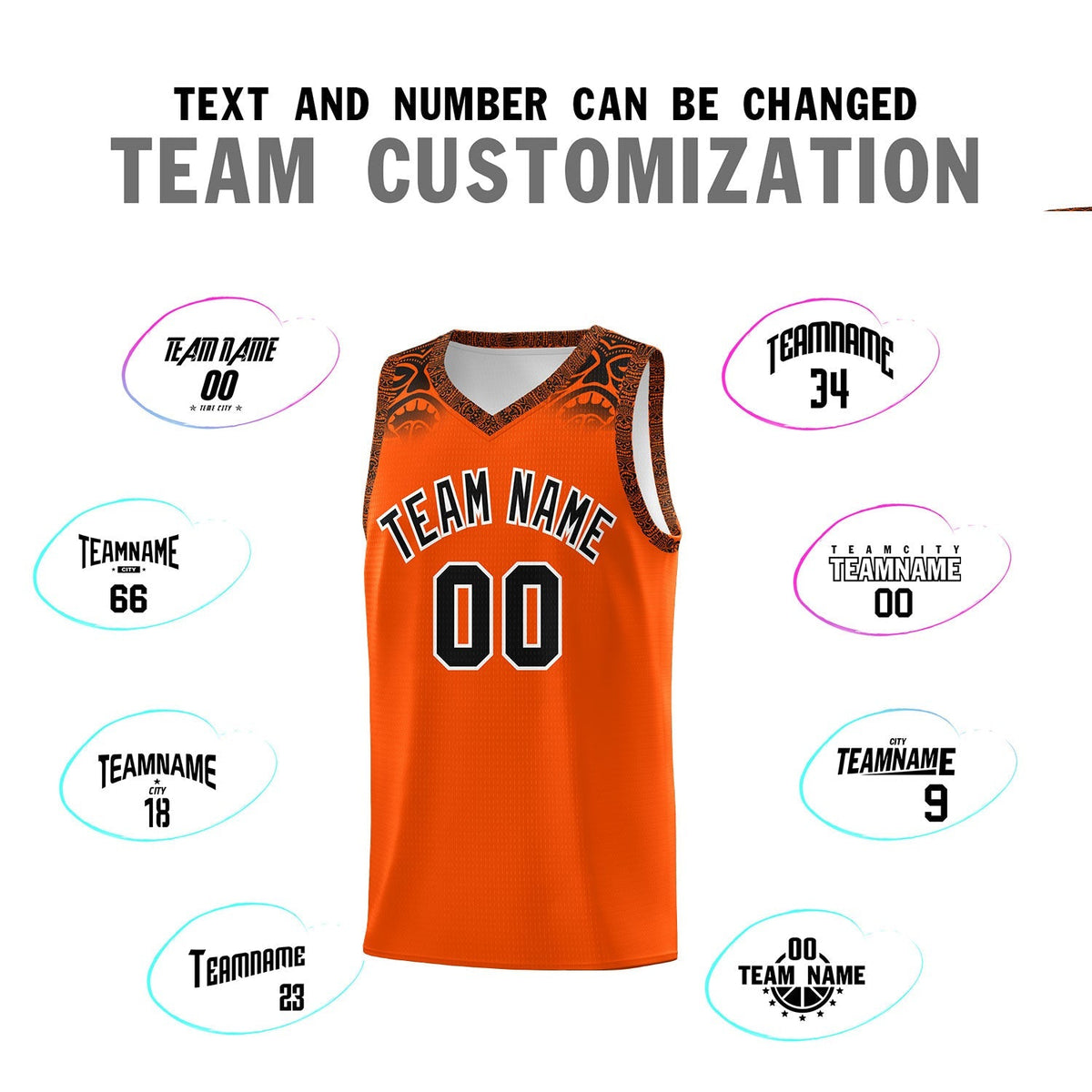 Custom Orange Black Personalized Indians Print Kits Sports Uniform Basketball Jersey|KXKSHOP
