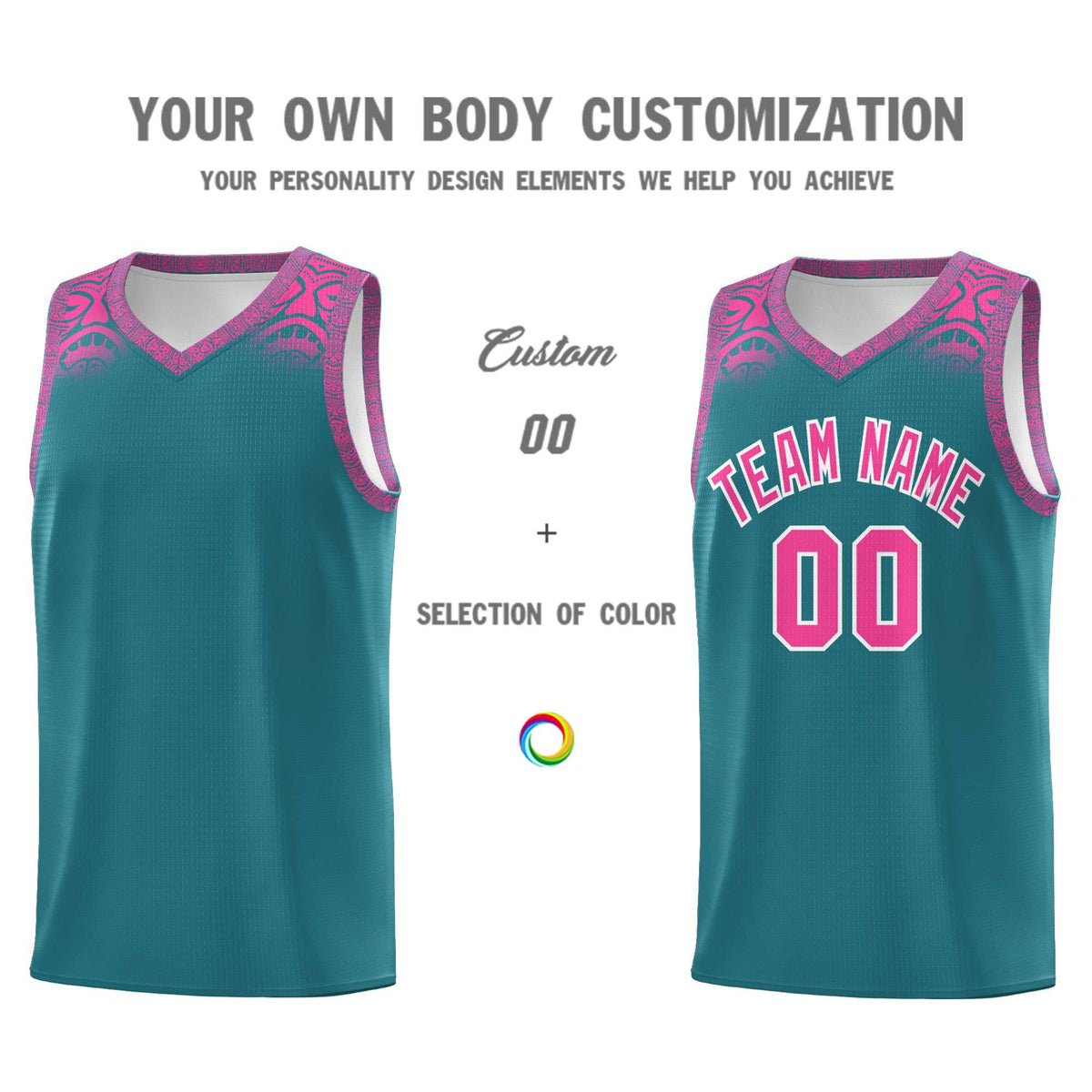 Custom Aqua Pink Personalized Indians Print Kits Sports Uniform Basketball Jersey|KXKSHOP