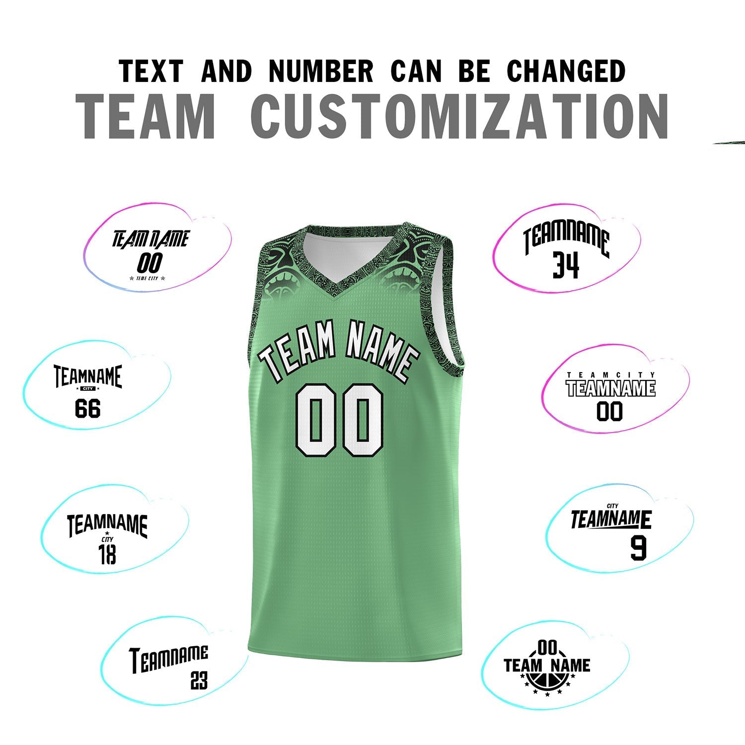 Custom Green Black Personalized Indians Print Kits Sports Uniform Basketball Jersey|KXKSHOP