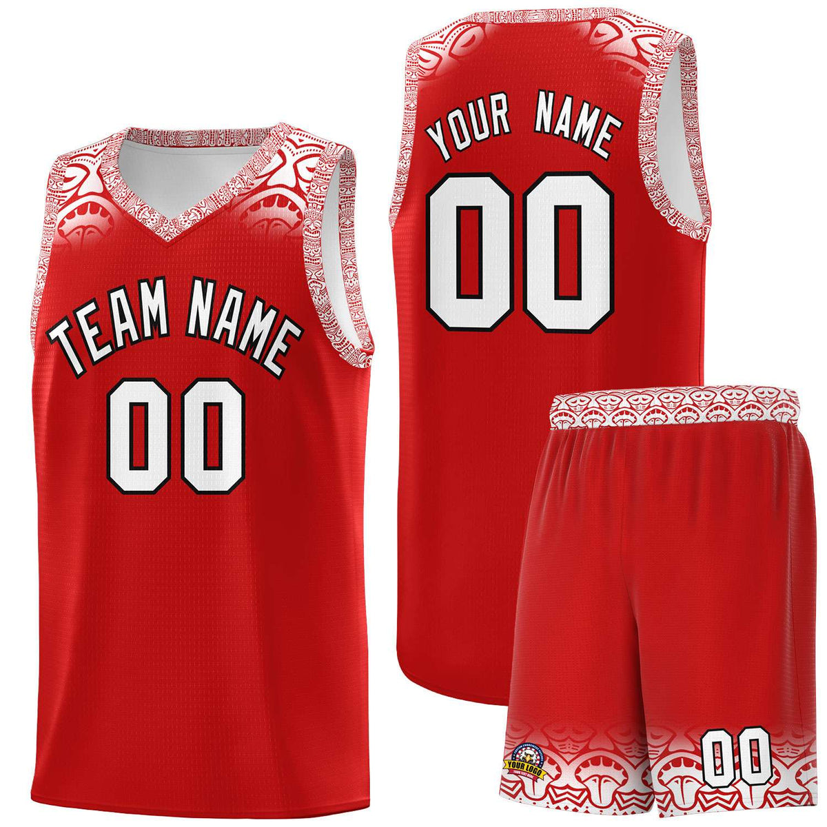 Custom Red White Personalized Indians Print Kits Sports Uniform Basketball Jersey|KXKSHOP