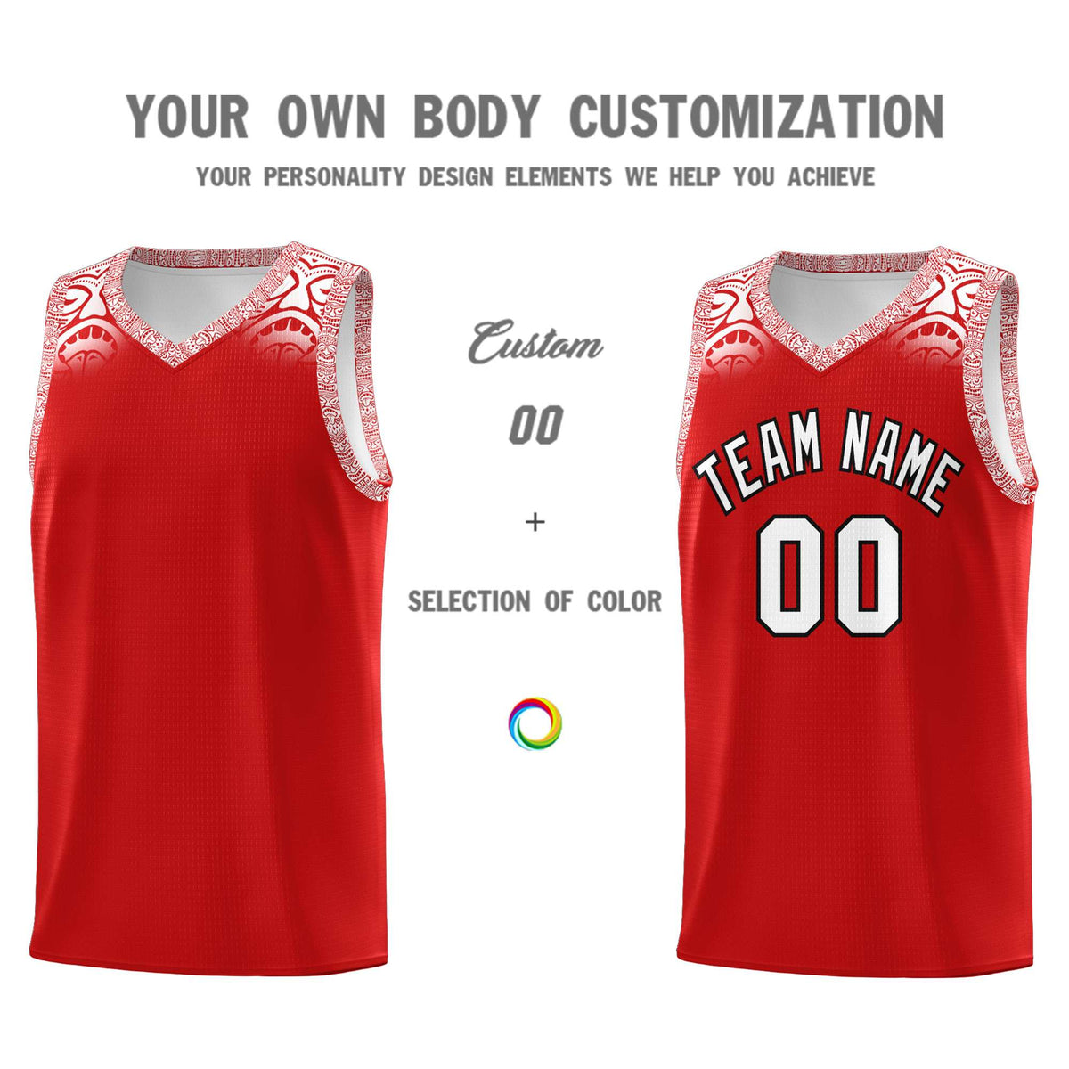Custom Red White Personalized Indians Print Kits Sports Uniform Basketball Jersey|KXKSHOP