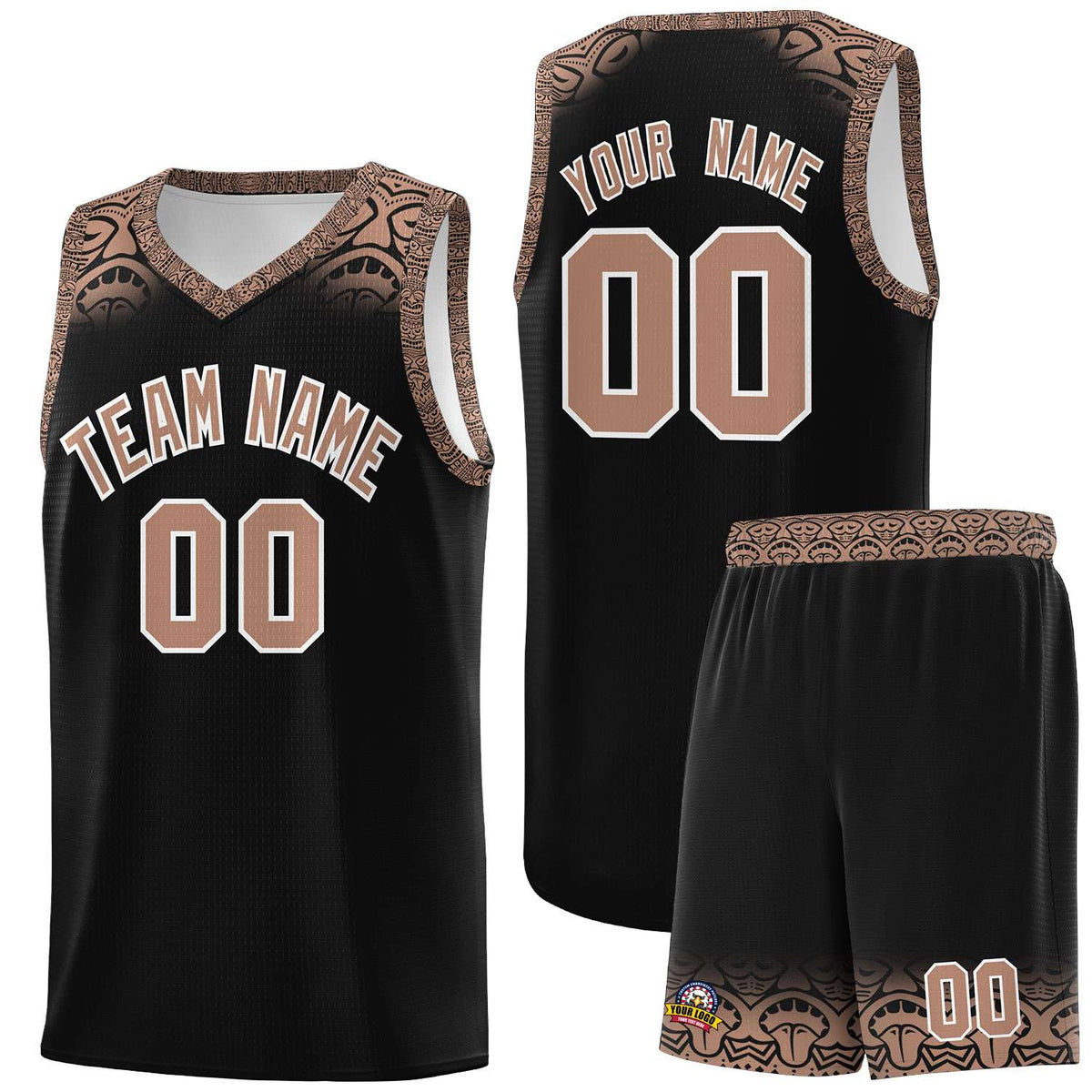 Custom Black Teabrown Personalized Indians Print Kits Sports Uniform Basketball Jersey|KXKSHOP