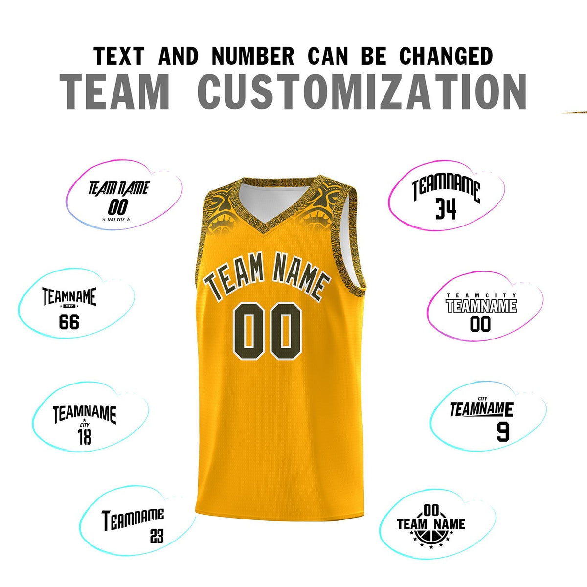 Custom Yellow Olive Personalized Indians Print Kits Sports Uniform Basketball Jersey|KXKSHOP