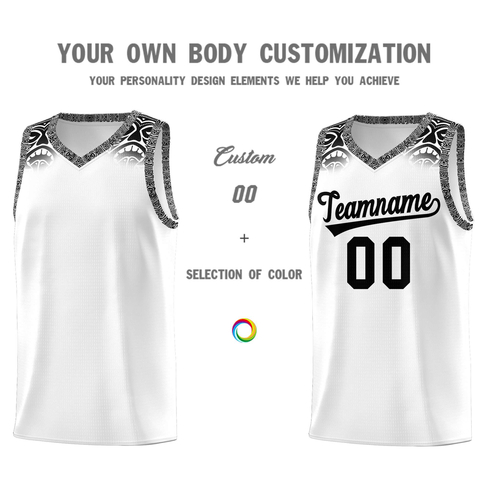 Custom White Black Personalized Indians Print Kits Sports Uniform Basketball Jersey|KXKSHOP