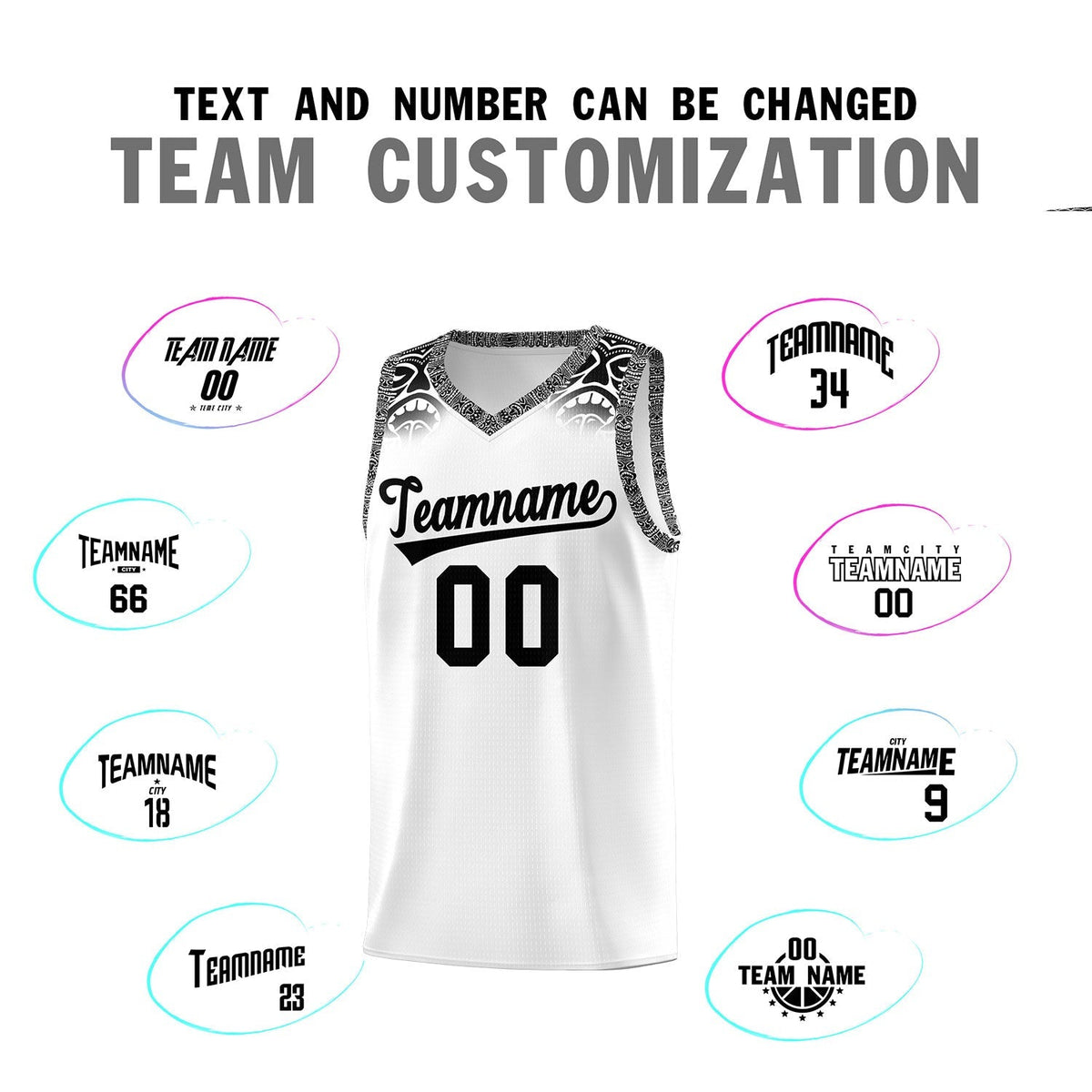 Custom White Black Personalized Indians Print Kits Sports Uniform Basketball Jersey|KXKSHOP