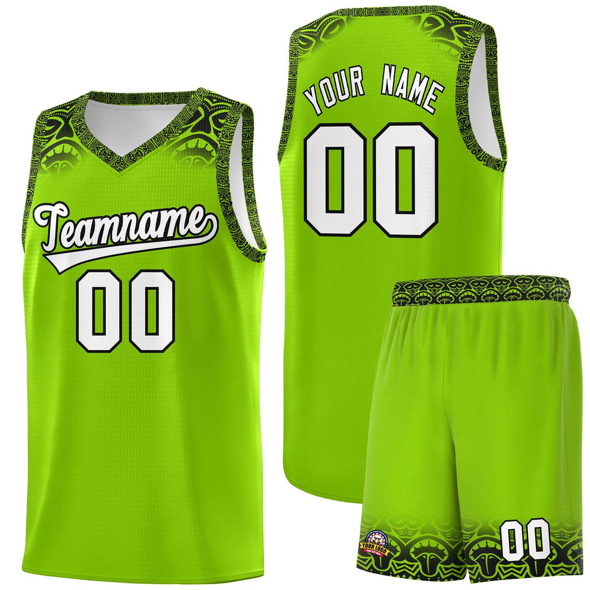 Custom Green Black Personalized Indians Print Kits Sports Uniform Basketball Jersey|KXKSHOP