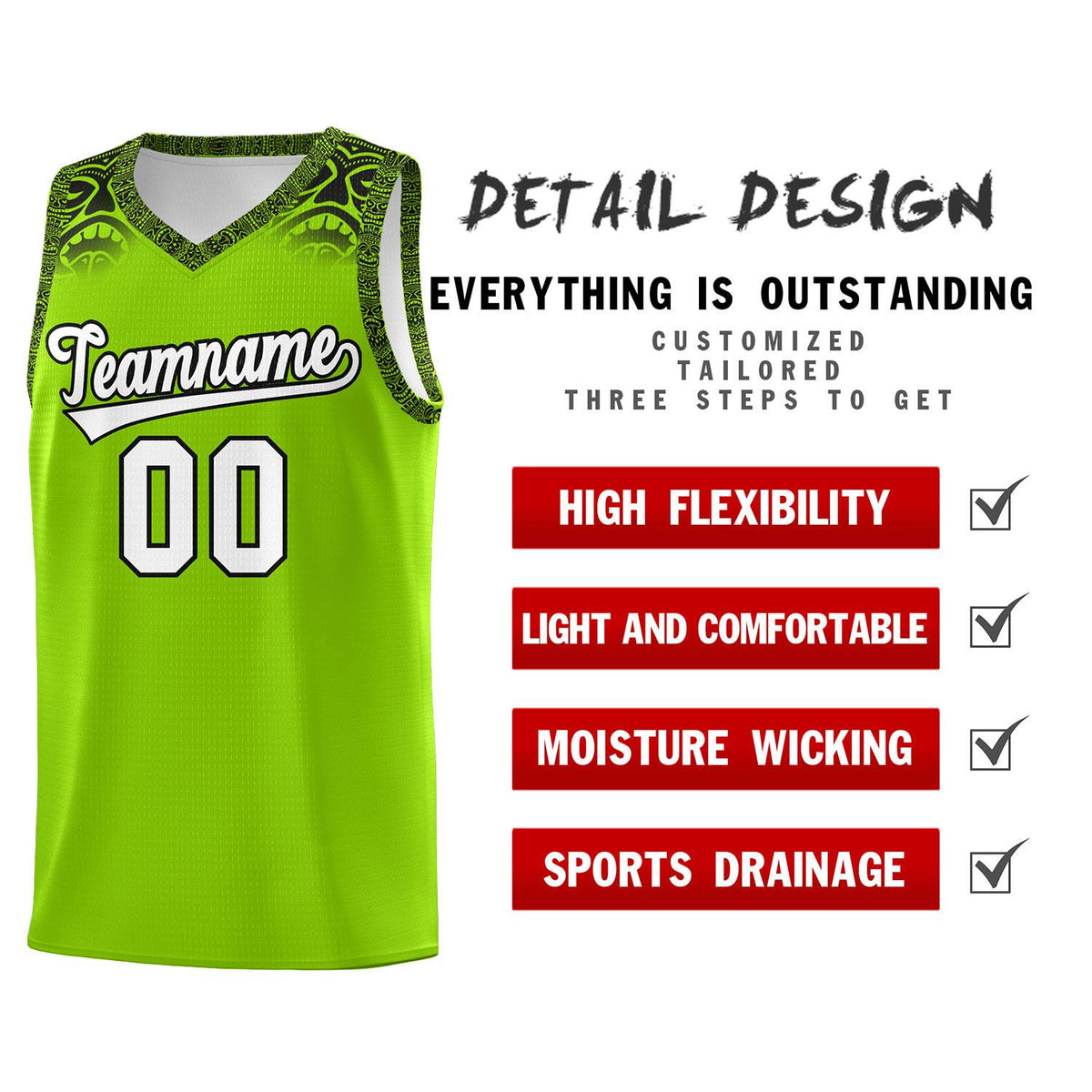 Custom Green Black Personalized Indians Print Kits Sports Uniform Basketball Jersey|KXKSHOP