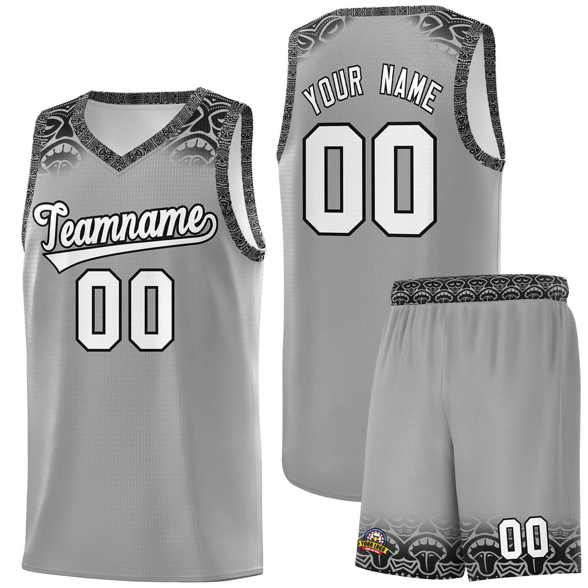 Custom Dark Gray Black Personalized Indians Print Kits Sports Uniform Basketball Jersey|KXKSHOP