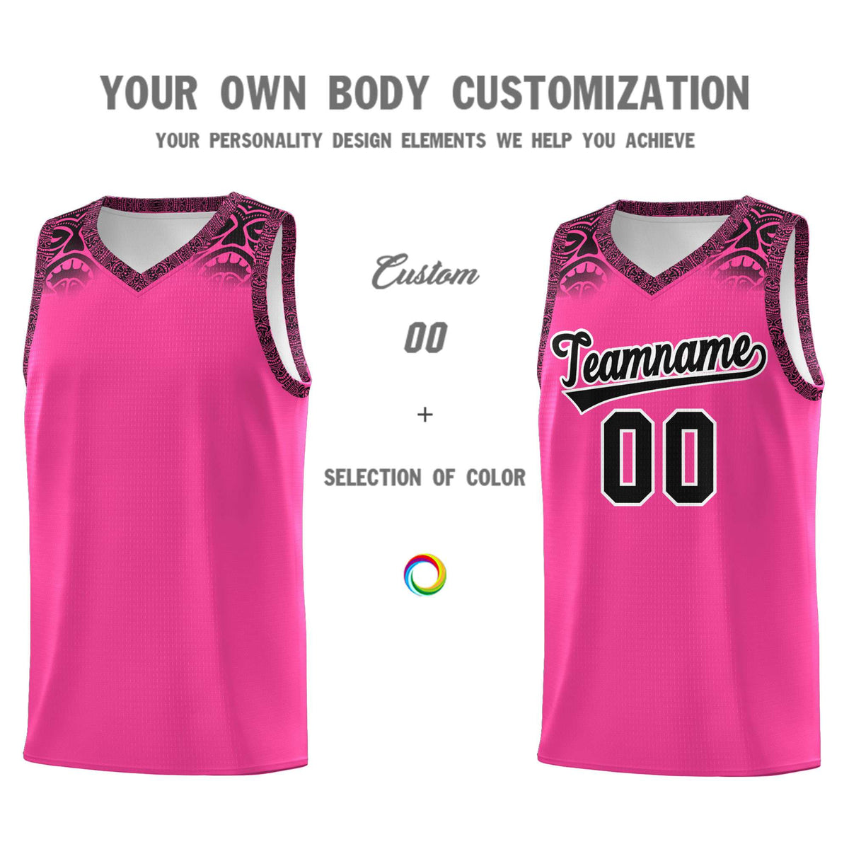 Custom Pink Black Personalized Indians Print Kits Sports Uniform Basketball Jersey|KXKSHOP