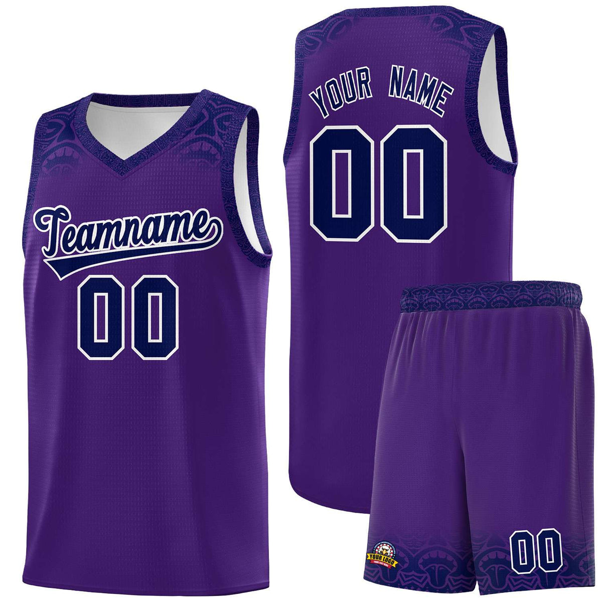 Custom Purple Royal Personalized Indians Print Kits Sports Uniform Basketball Jersey|KXKSHOP