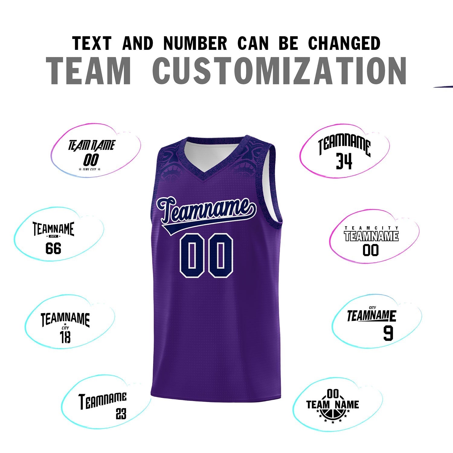 Custom Purple Royal Personalized Indians Print Kits Sports Uniform Basketball Jersey|KXKSHOP