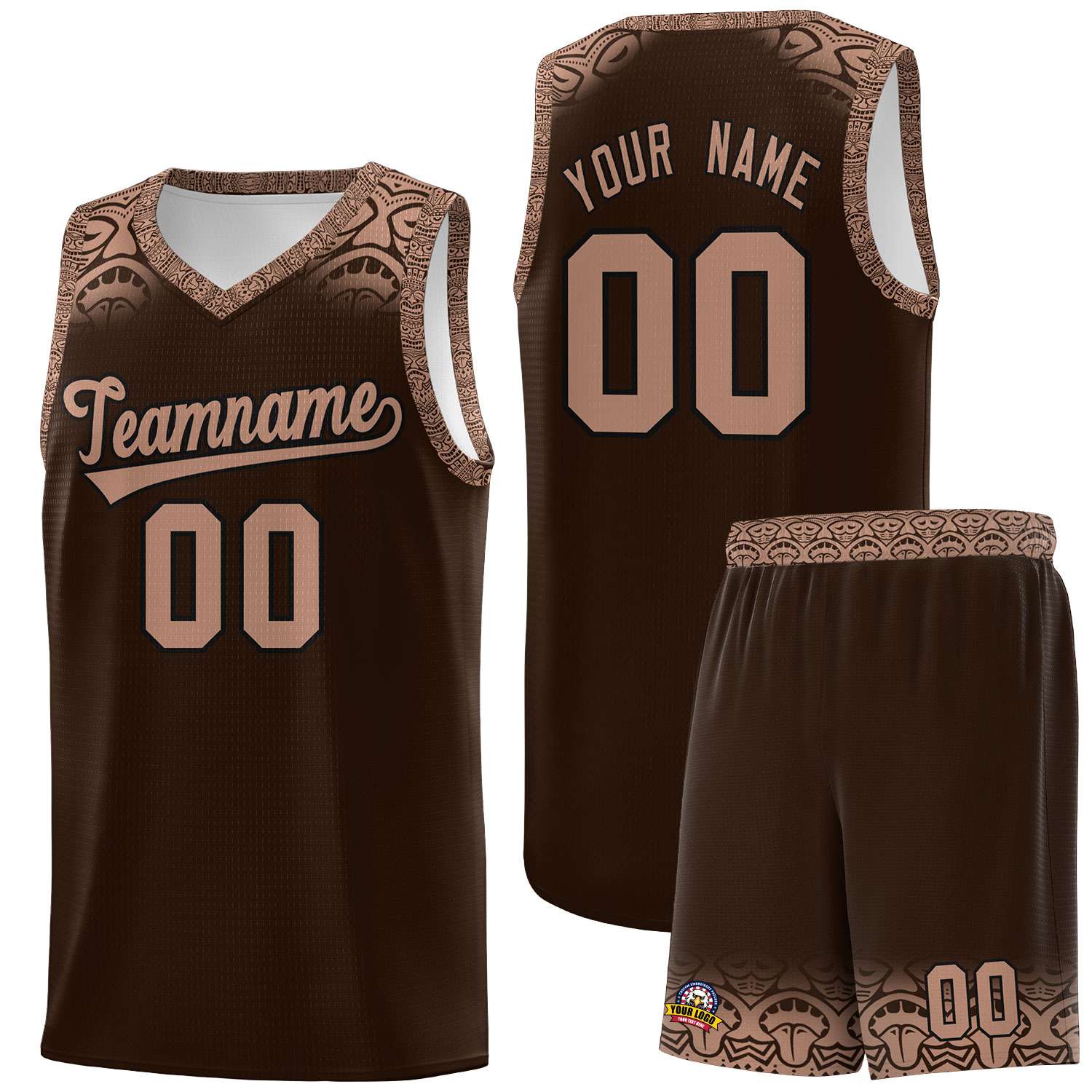 Custom Brown Teabrown Personalized Indians Print Kits Sports Uniform Basketball Jersey|KXKSHOP
