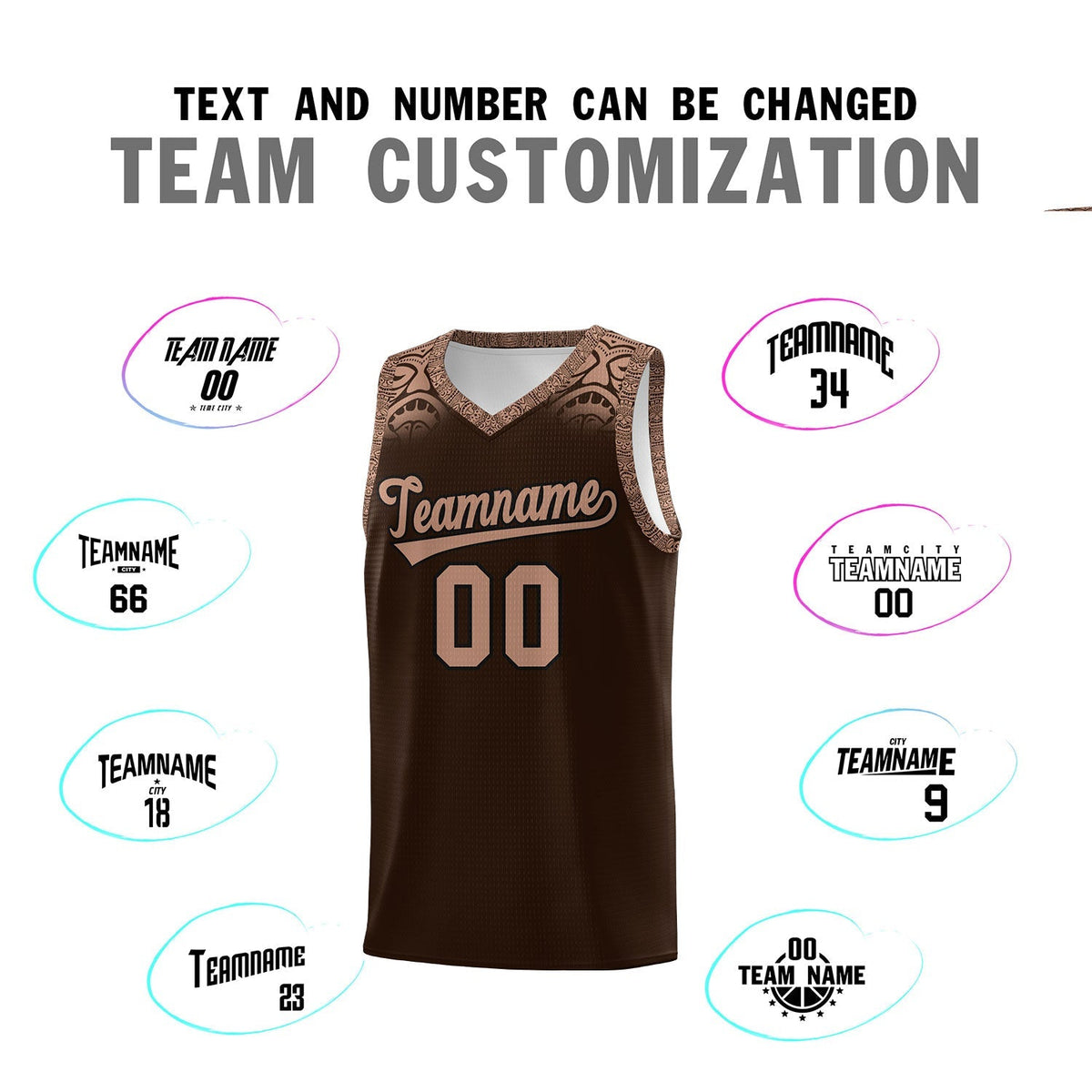 Custom Brown Teabrown Personalized Indians Print Kits Sports Uniform Basketball Jersey|KXKSHOP