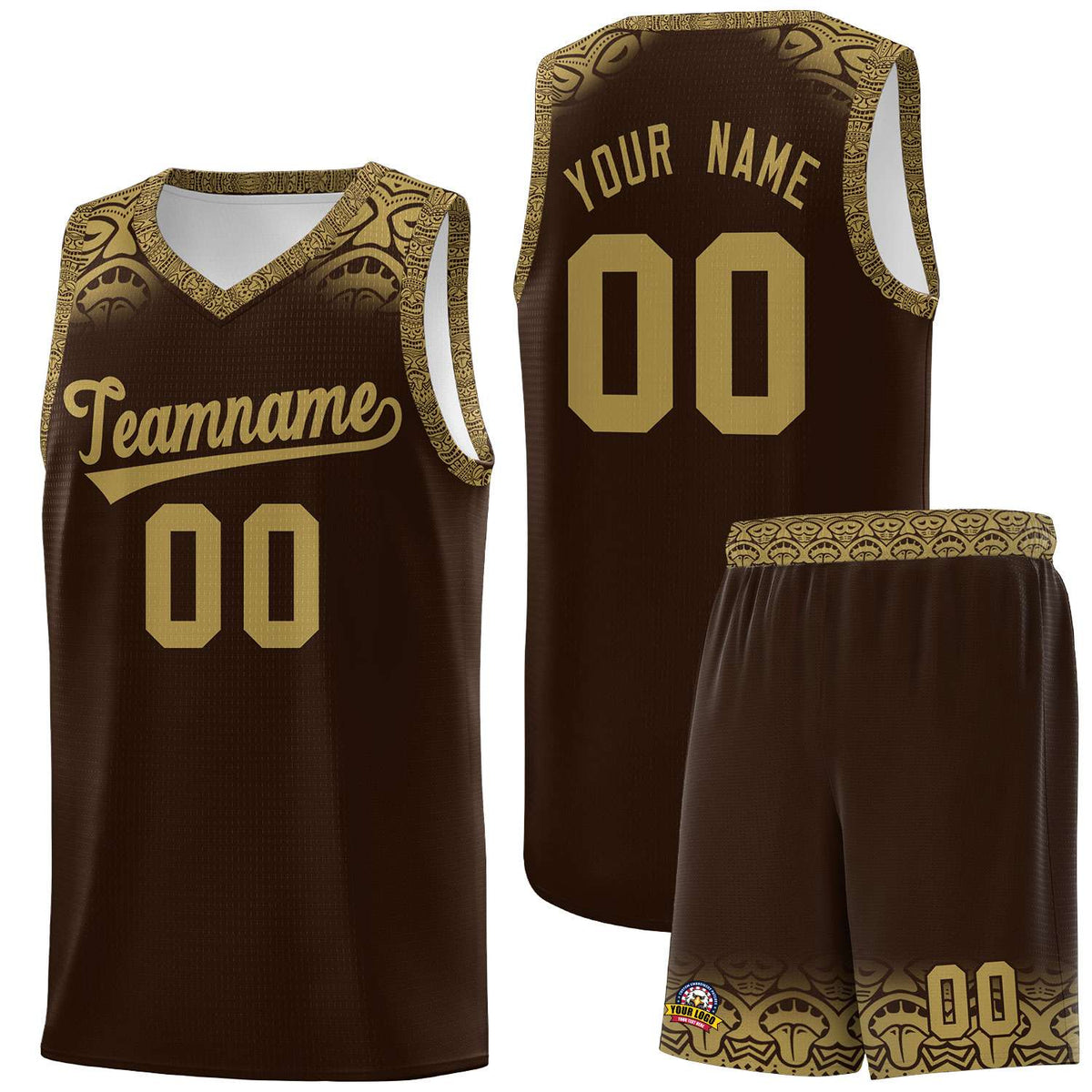 Custom Brown Desert Yellow Personalized Indians Print Kits Sports Uniform Basketball Jersey|KXKSHOP