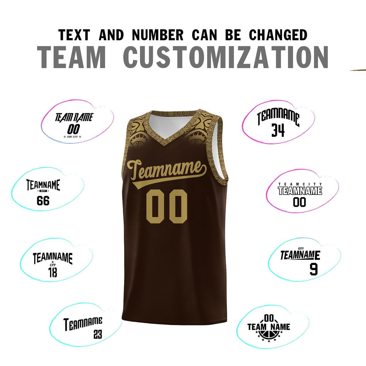 Custom Brown Desert Yellow Personalized Indians Print Kits Sports Uniform Basketball Jersey|KXKSHOP