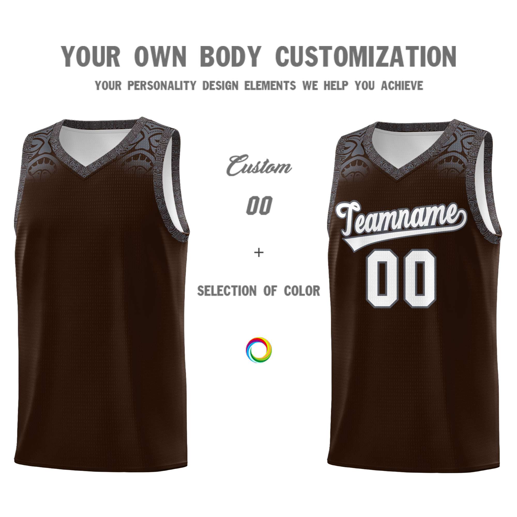 Custom Brown Dark Gray Personalized Indians Print Kits Sports Uniform Basketball Jersey|KXKSHOP