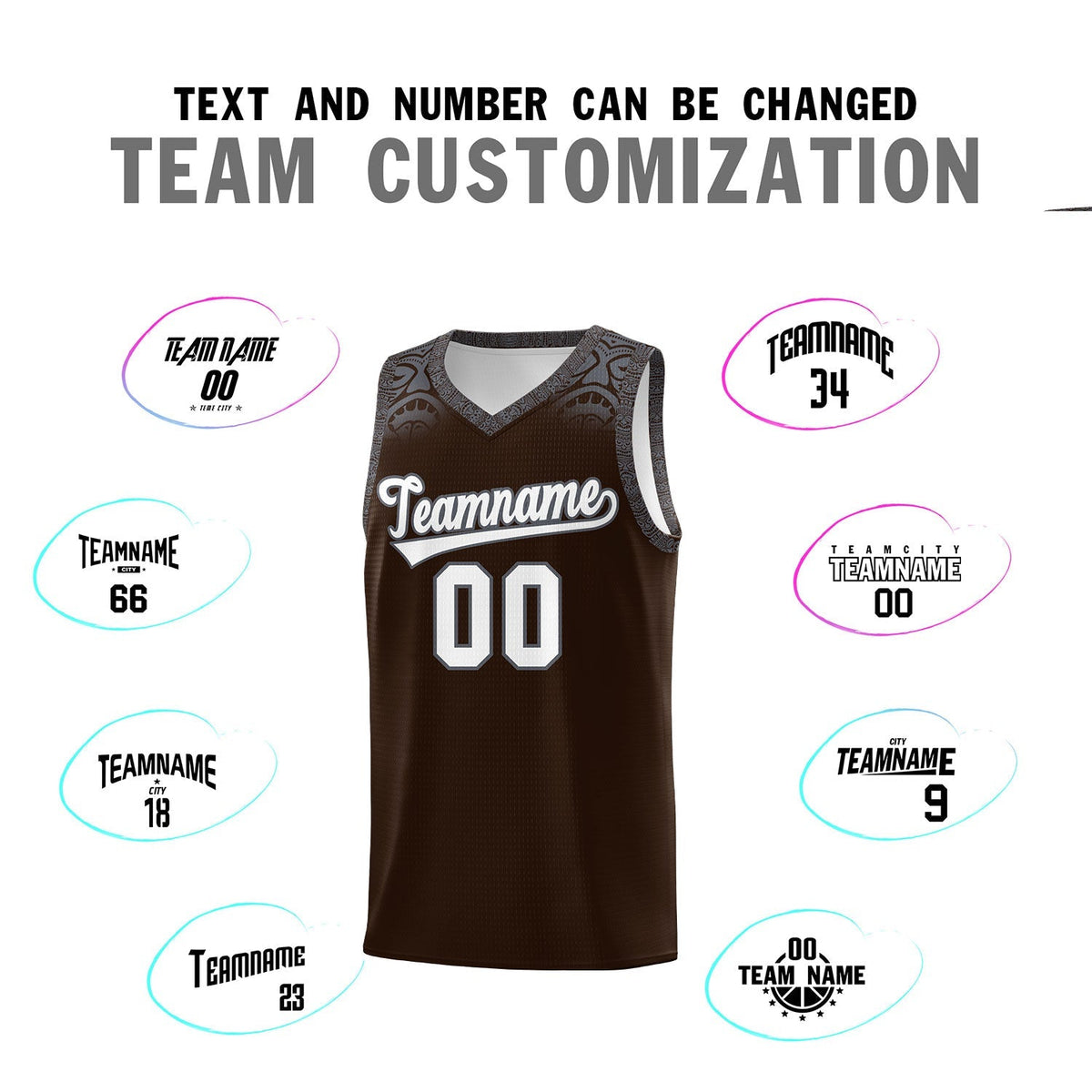 Custom Brown Dark Gray Personalized Indians Print Kits Sports Uniform Basketball Jersey|KXKSHOP