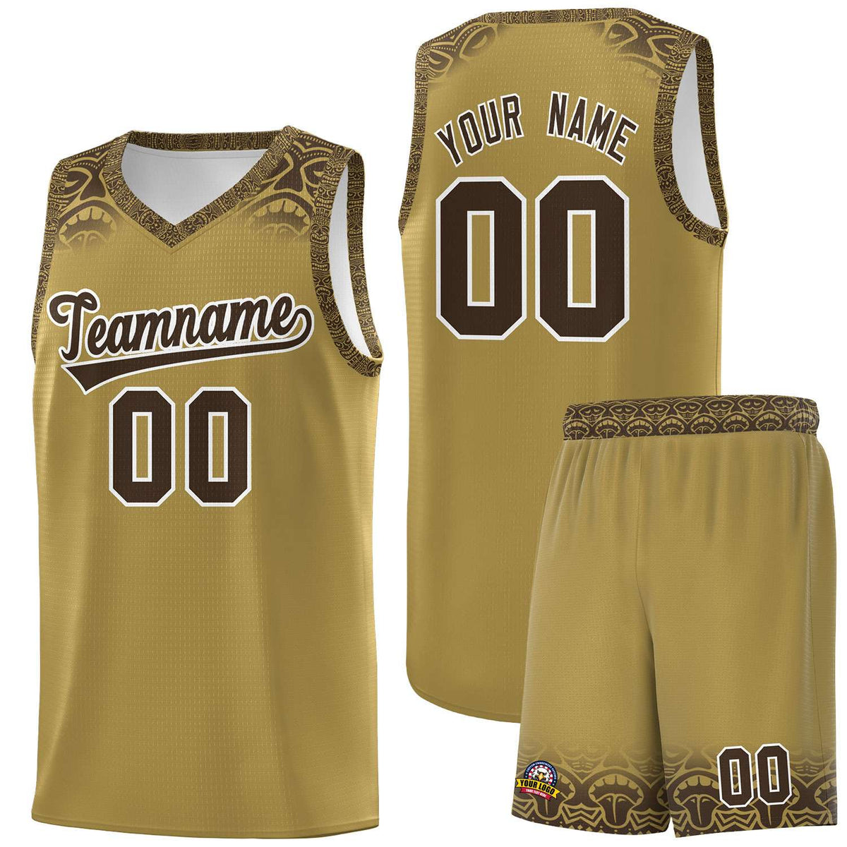 Custom Desert Yellow Brown Personalized Indians Print Kits Sports Uniform Basketball Jersey|KXKSHOP