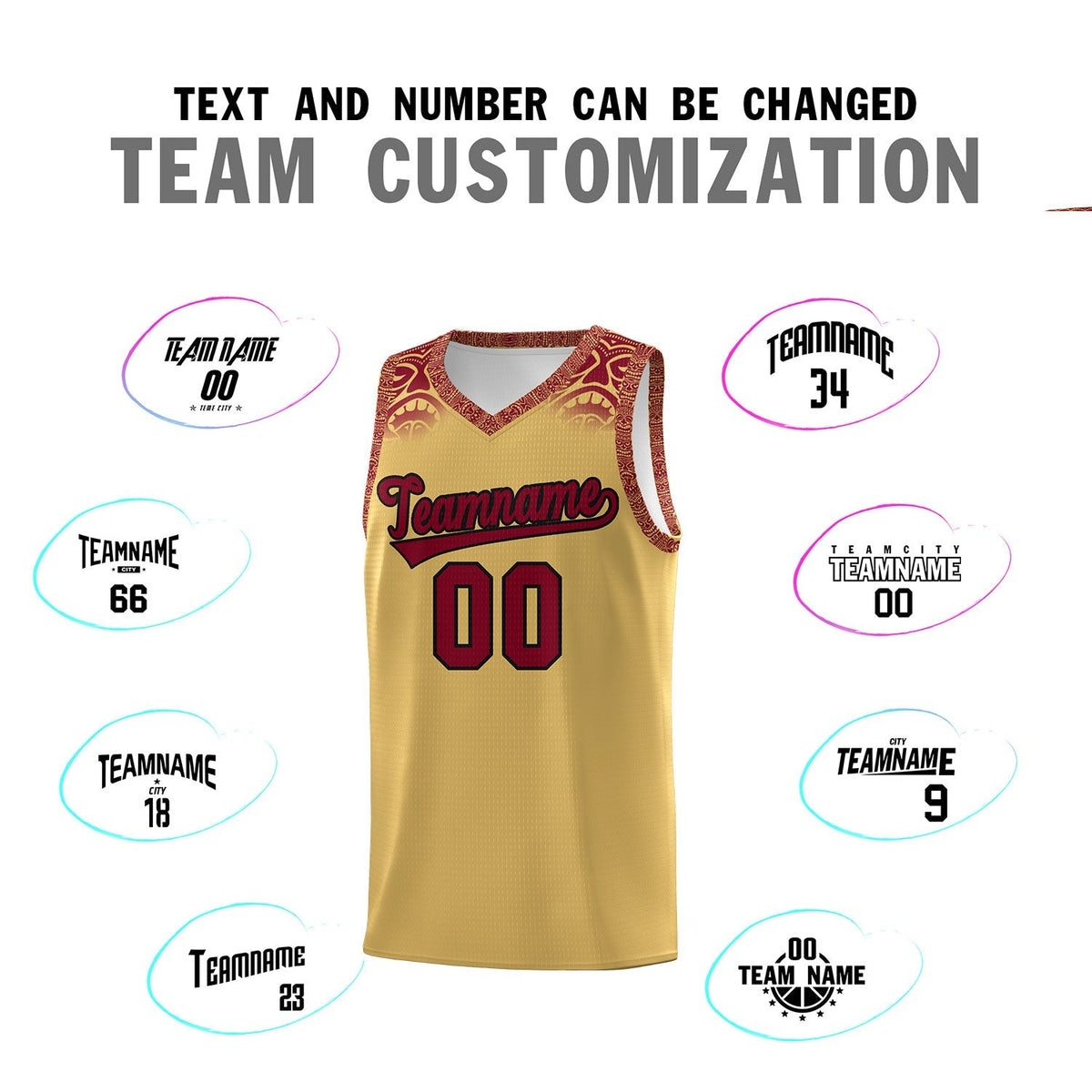 Custom Khaki Crimson Personalized Indians Print Kits Sports Uniform Basketball Jersey|KXKSHOP