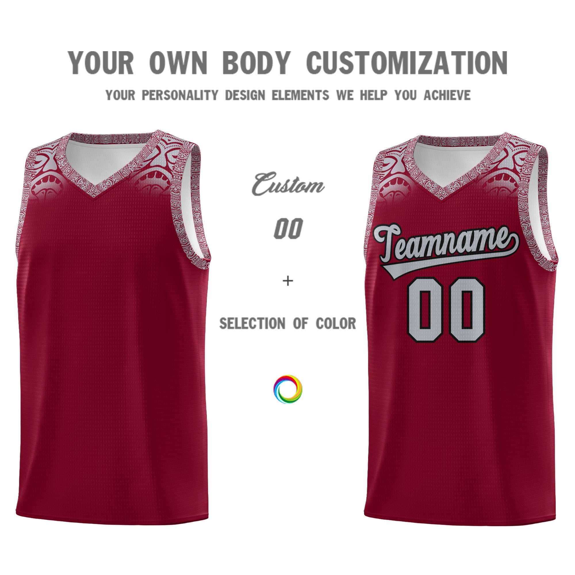 Custom Crimson Gray Personalized Indians Print Kits Sports Uniform Basketball Jersey|KXKSHOP