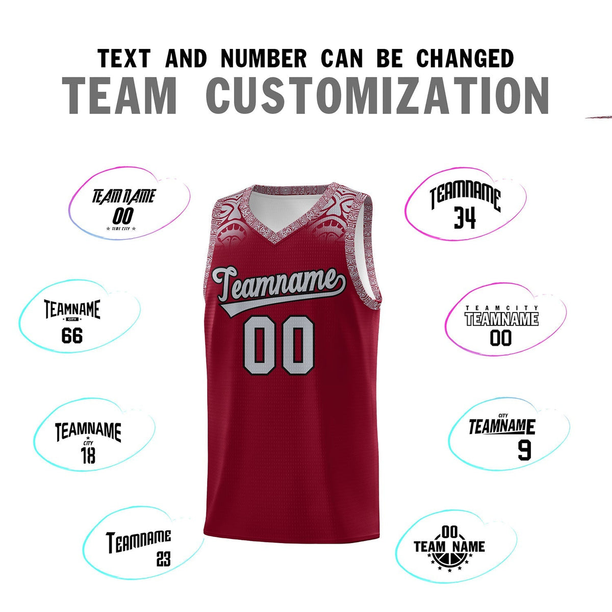 Custom Crimson Gray Personalized Indians Print Kits Sports Uniform Basketball Jersey|KXKSHOP
