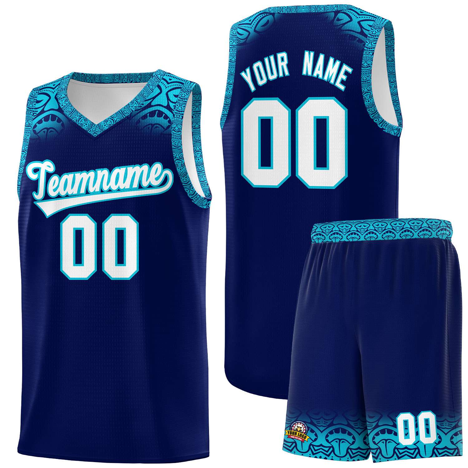 Custom Royal Sky Blue Personalized Indians Print Kits Sports Uniform Basketball Jersey|KXKSHOP