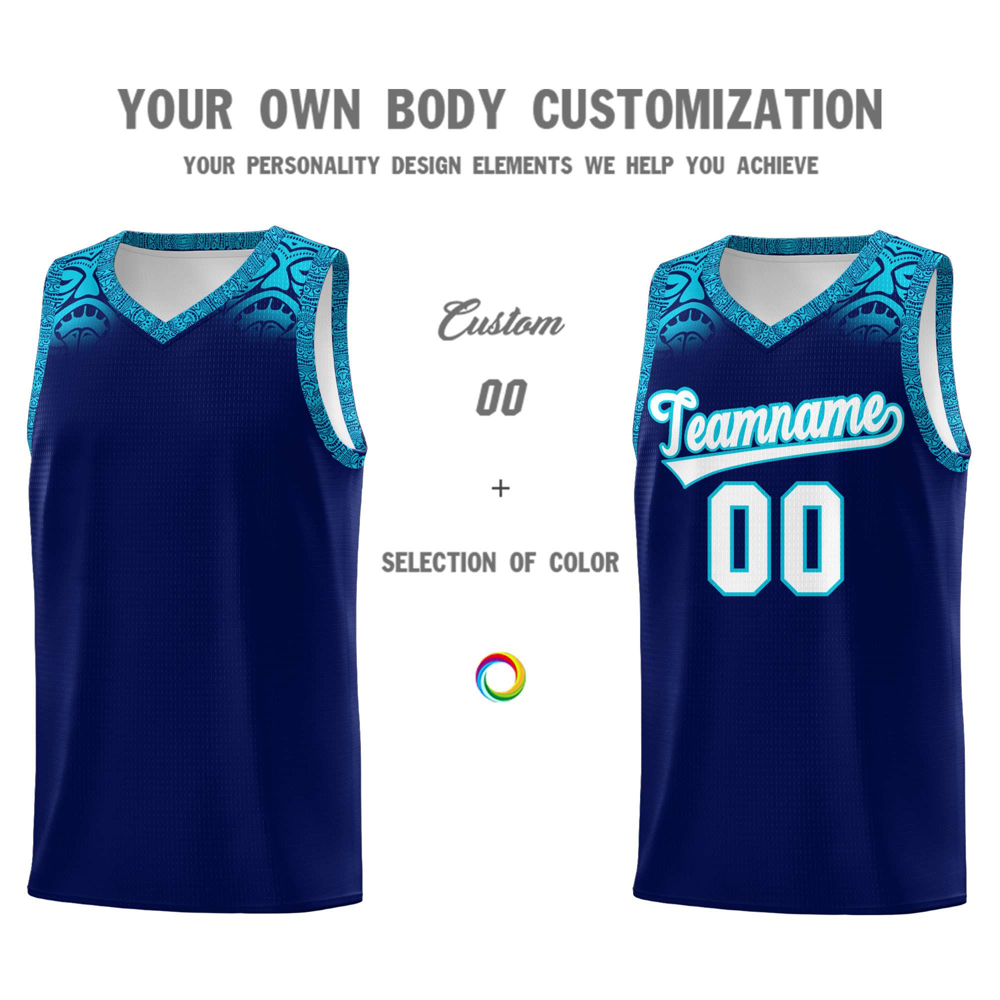 Custom Royal Sky Blue Personalized Indians Print Kits Sports Uniform Basketball Jersey|KXKSHOP