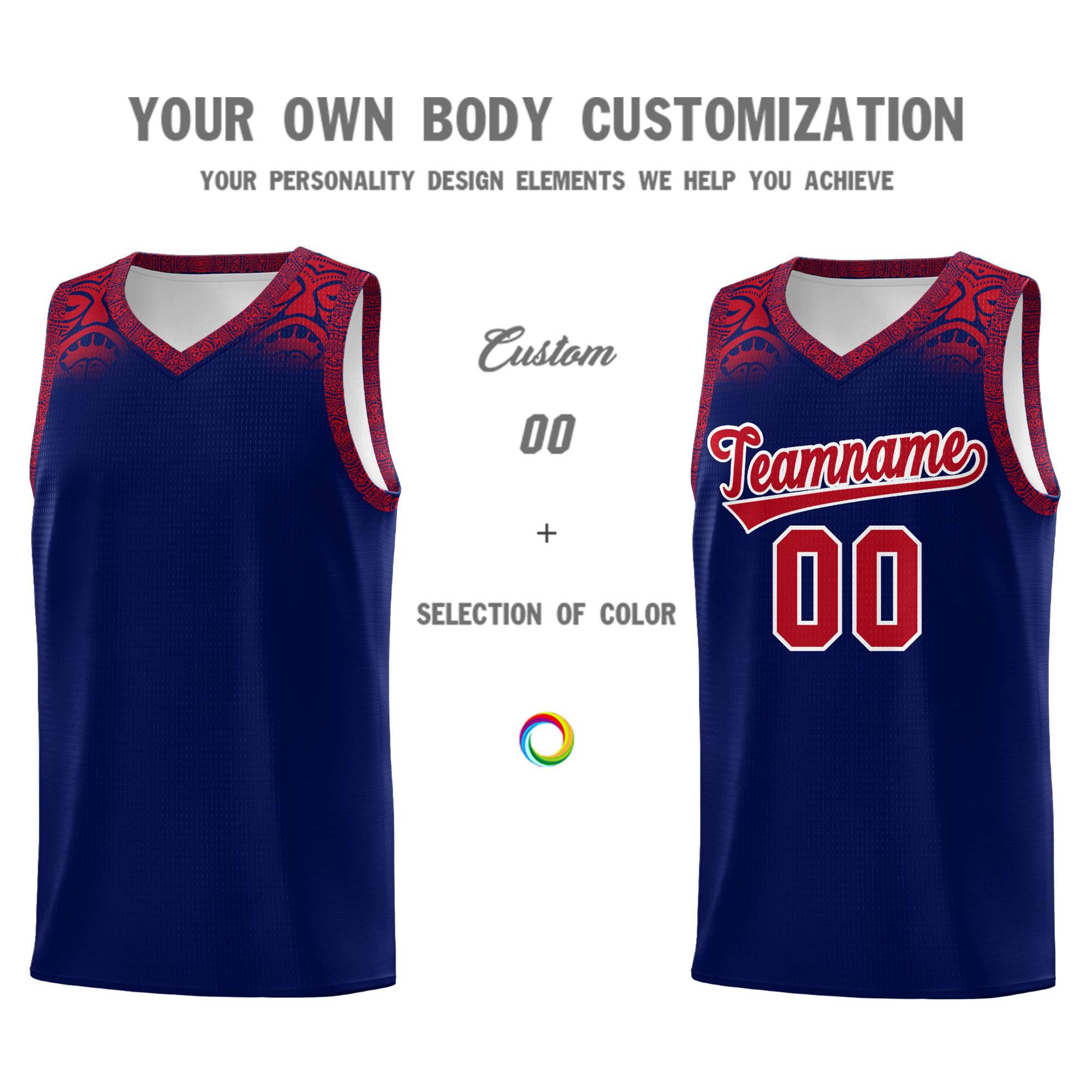 Custom Royal Red Personalized Indians Print Kits Sports Uniform Basketball Jersey|KXKSHOP