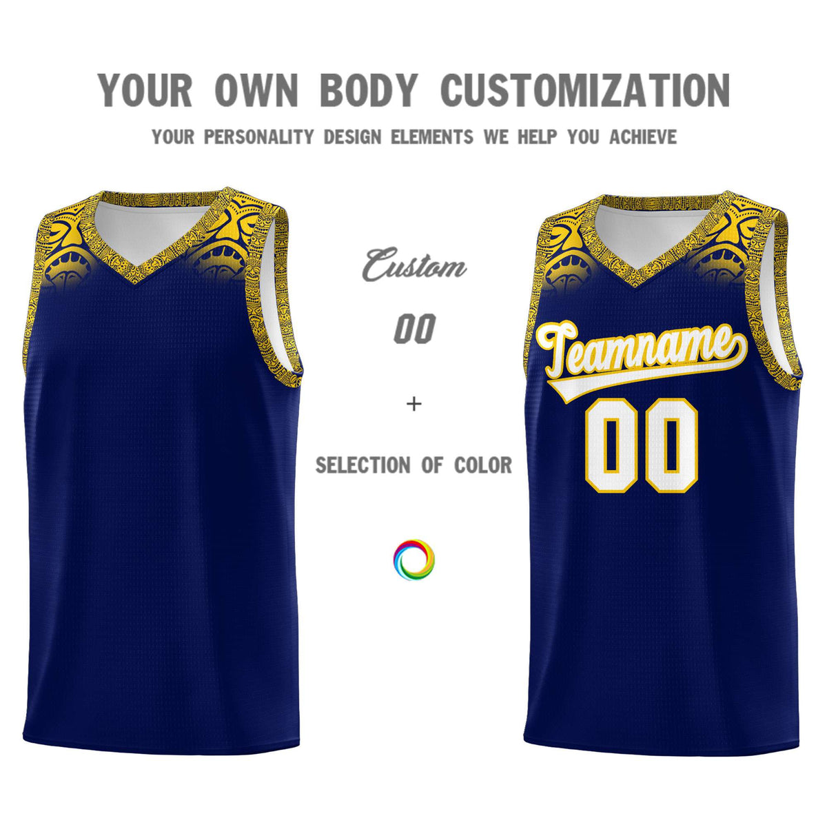 Custom Royal Gold Personalized Indians Print Kits Sports Uniform Basketball Jersey|KXKSHOP