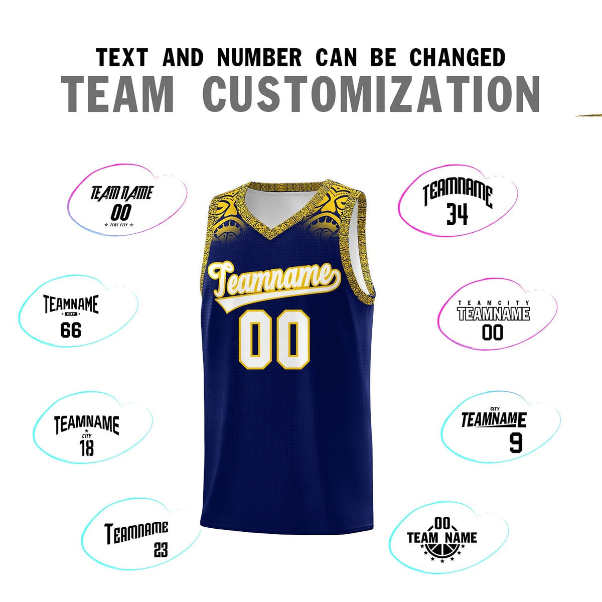 Custom Royal Gold Personalized Indians Print Kits Sports Uniform Basketball Jersey|KXKSHOP