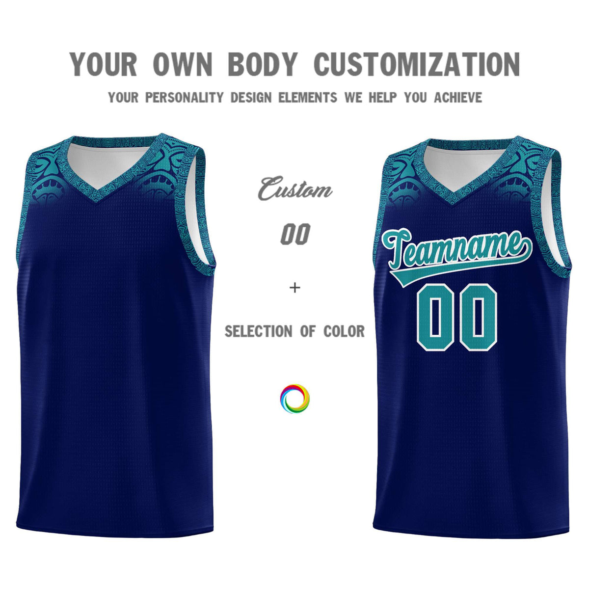 Custom Royal Aqua Personalized Indians Print Kits Sports Uniform Basketball Jersey|KXKSHOP