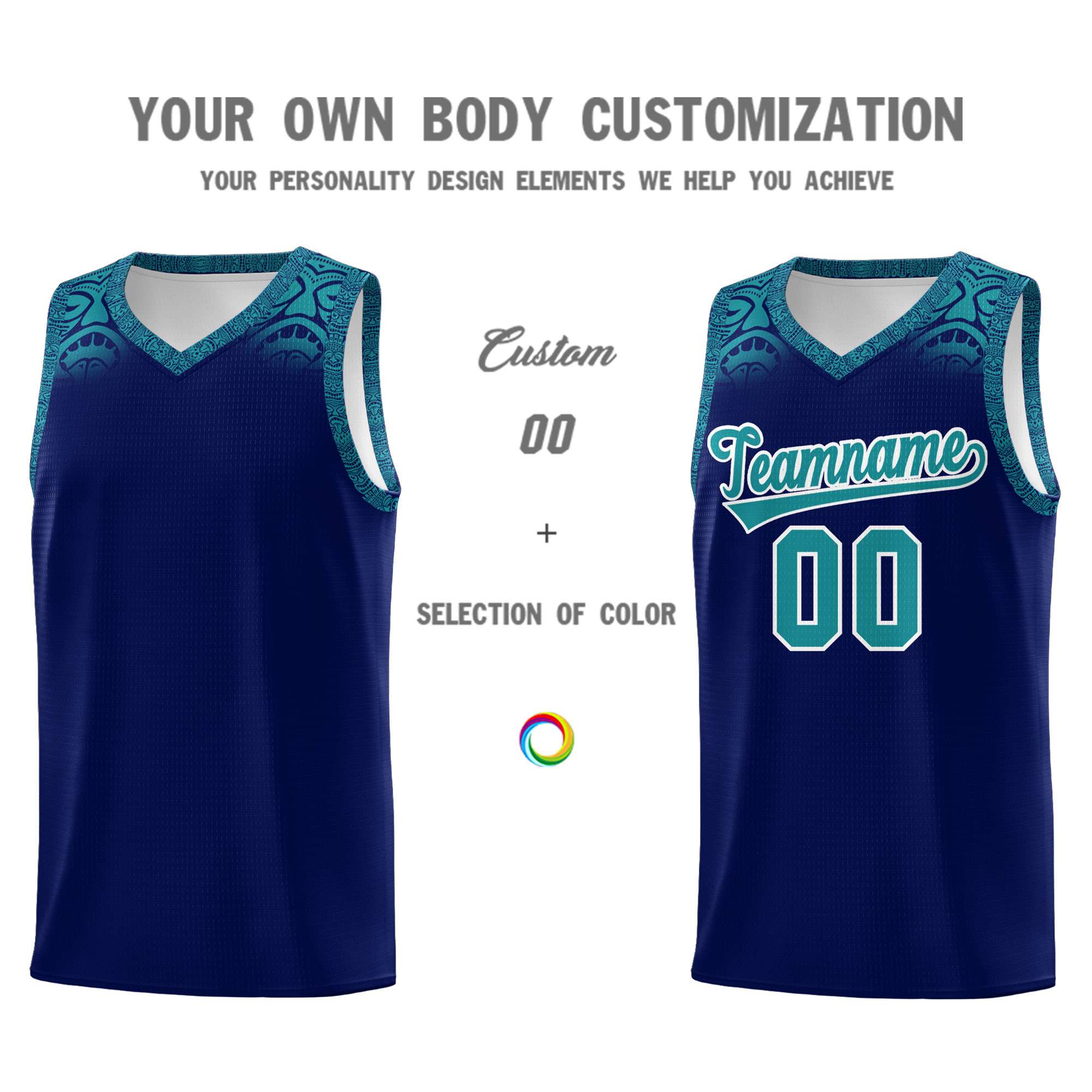 Custom Royal Aqua Personalized Indians Print Kits Sports Uniform Basketball Jersey|KXKSHOP