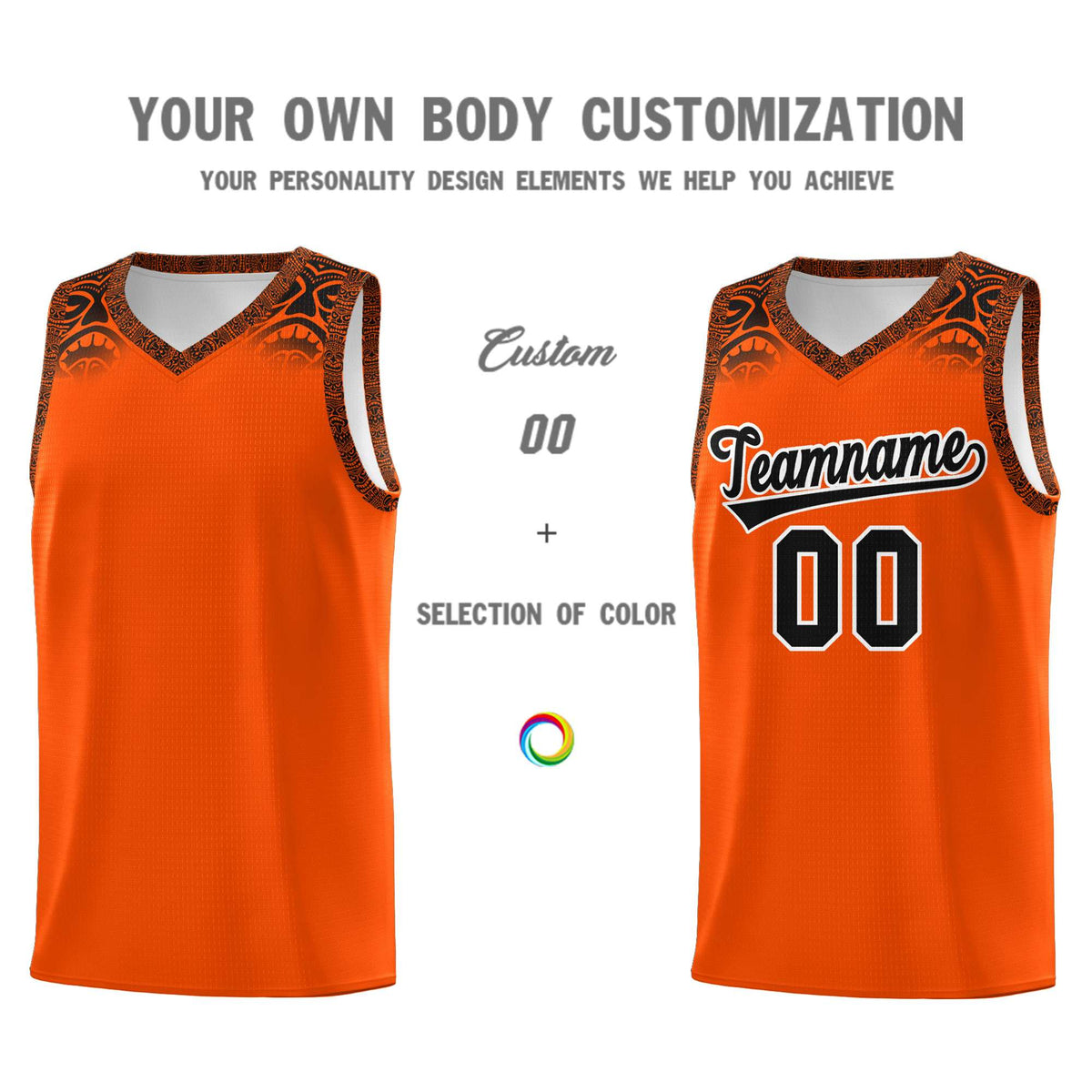 Custom Orange Black Personalized Indians Print Kits Sports Uniform Basketball Jersey|KXKSHOP